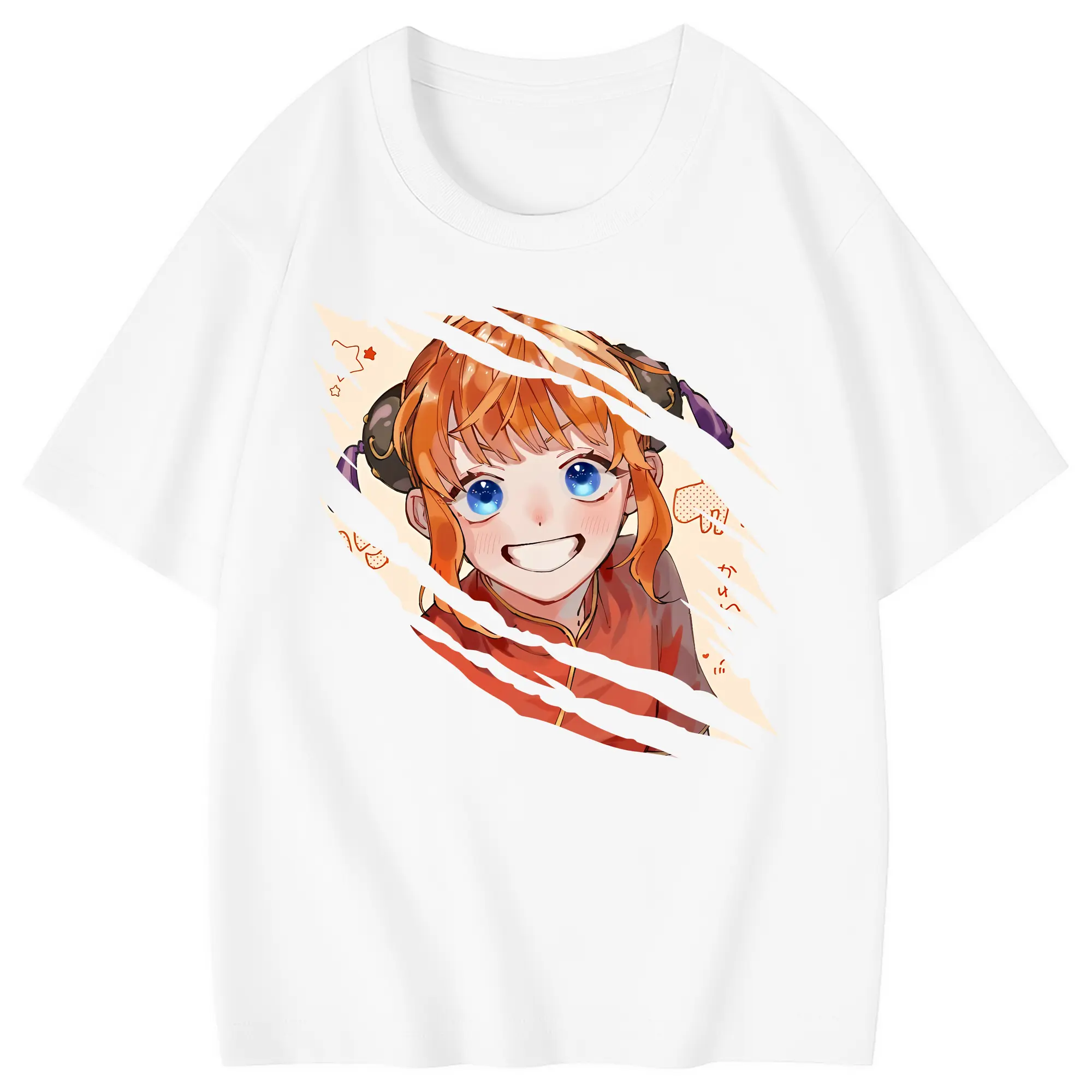 銀魂 グッズ 神楽 - 綿100％ キッズTシャツ ・ フロントプリント ・ 快適 通気性 ・ スポーツ カジュアル 散歩用