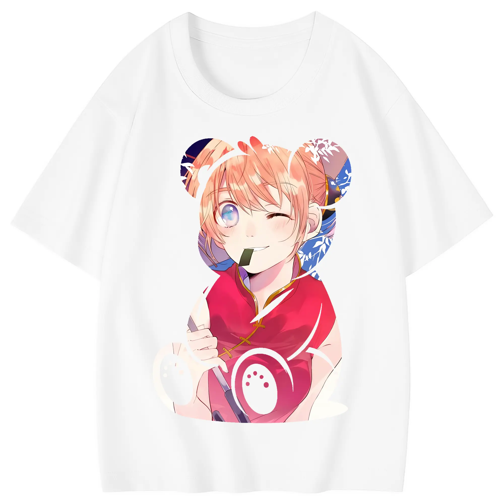 銀魂 グッズ 神楽 - 綿100％ キッズTシャツ ・ フロントプリント ・ 快適 通気性 ・ スポーツ カジュアル 散歩用