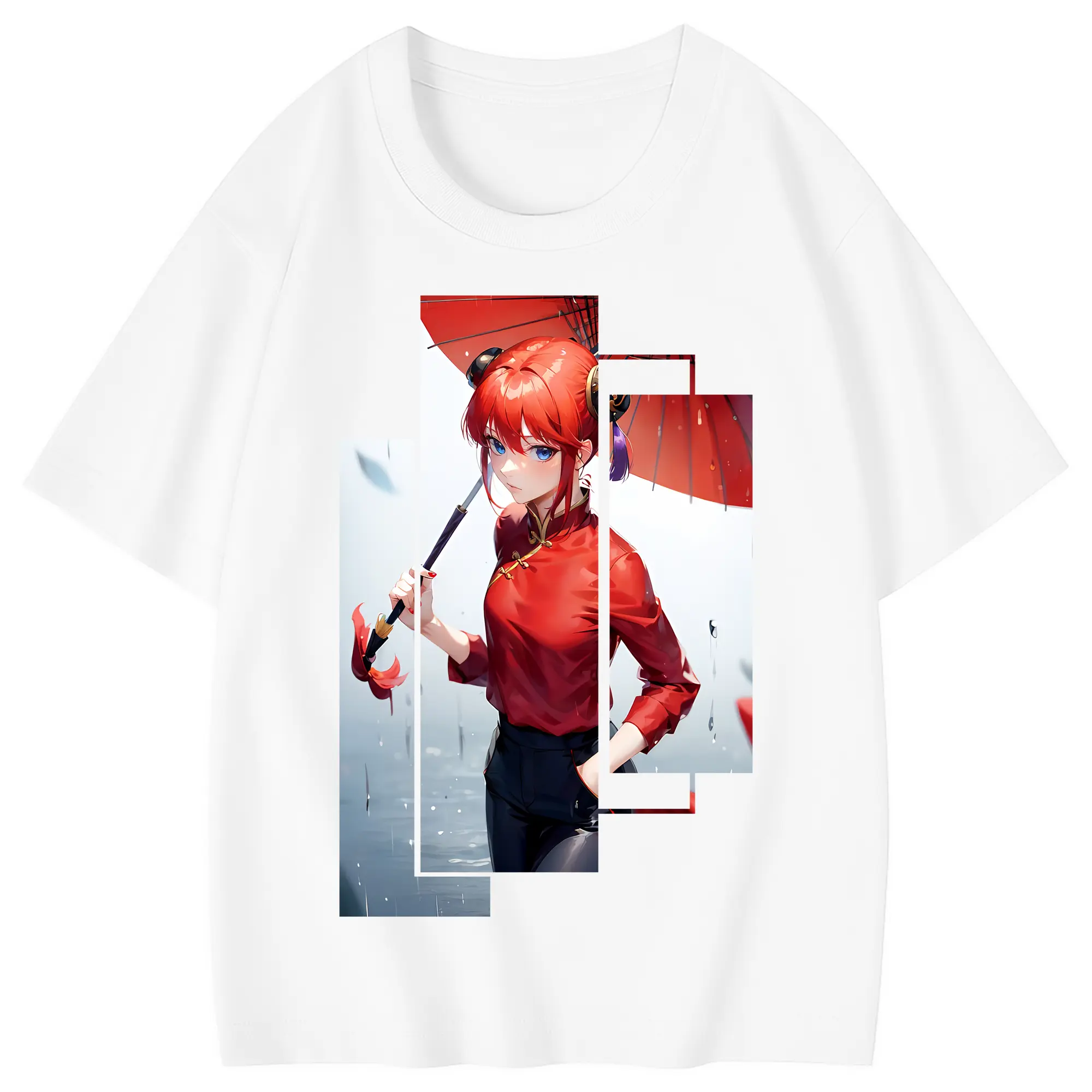 銀魂 グッズ 神楽 - 綿100％ キッズTシャツ ・ フロントプリント ・ 快適 通気性 ・ スポーツ カジュアル 散歩用