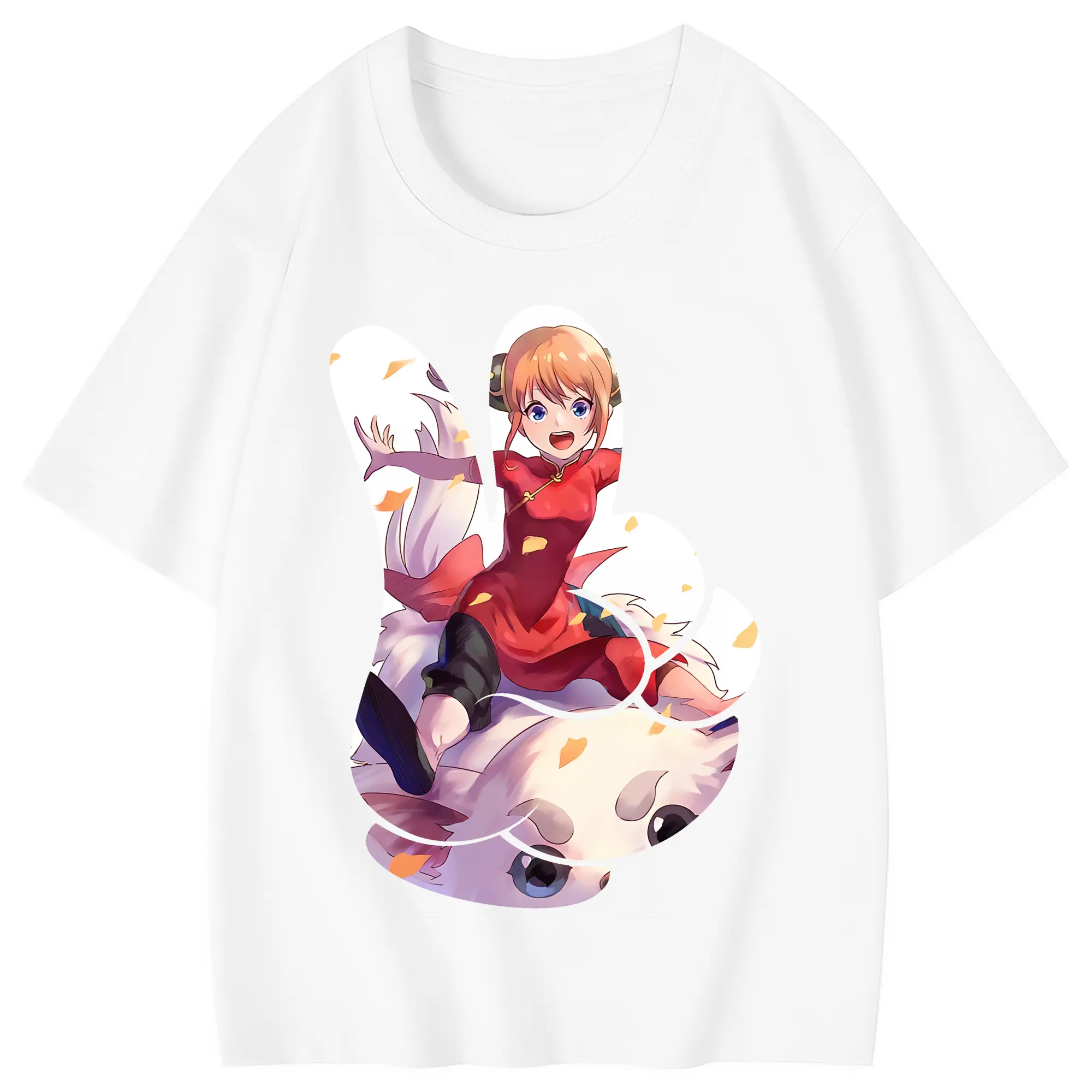 銀魂 グッズ 神楽 - 綿100％ キッズTシャツ ・ フロントプリント ・ 快適 通気性 ・ スポーツ カジュアル 散歩用