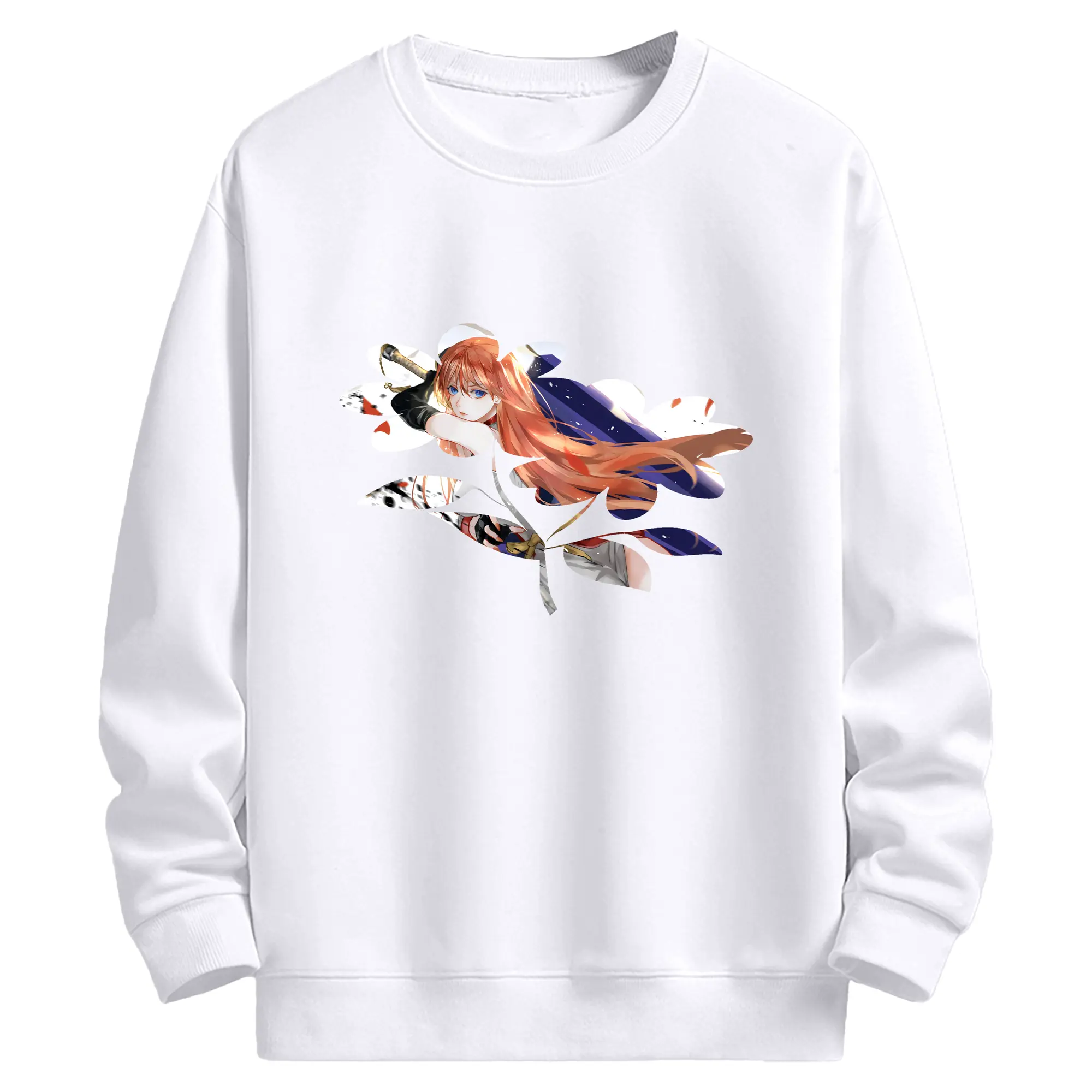 銀魂 グッズ 神楽 - 高品質 クルーネック スウェット ・ コットン59％ ポリエステル41％ ・ ユニセックス 長袖 トレーナー ・ カジュアル デイリー スポーツ 散歩用