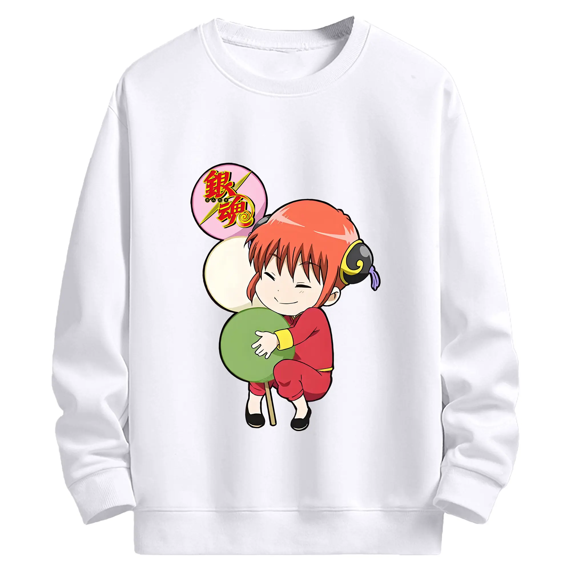 銀魂 グッズ 神楽 - 高品質 クルーネック スウェット ・ コットン59％ ポリエステル41％ ・ ユニセックス 長袖 トレーナー ・ カジュアル デイリー スポーツ 散歩用