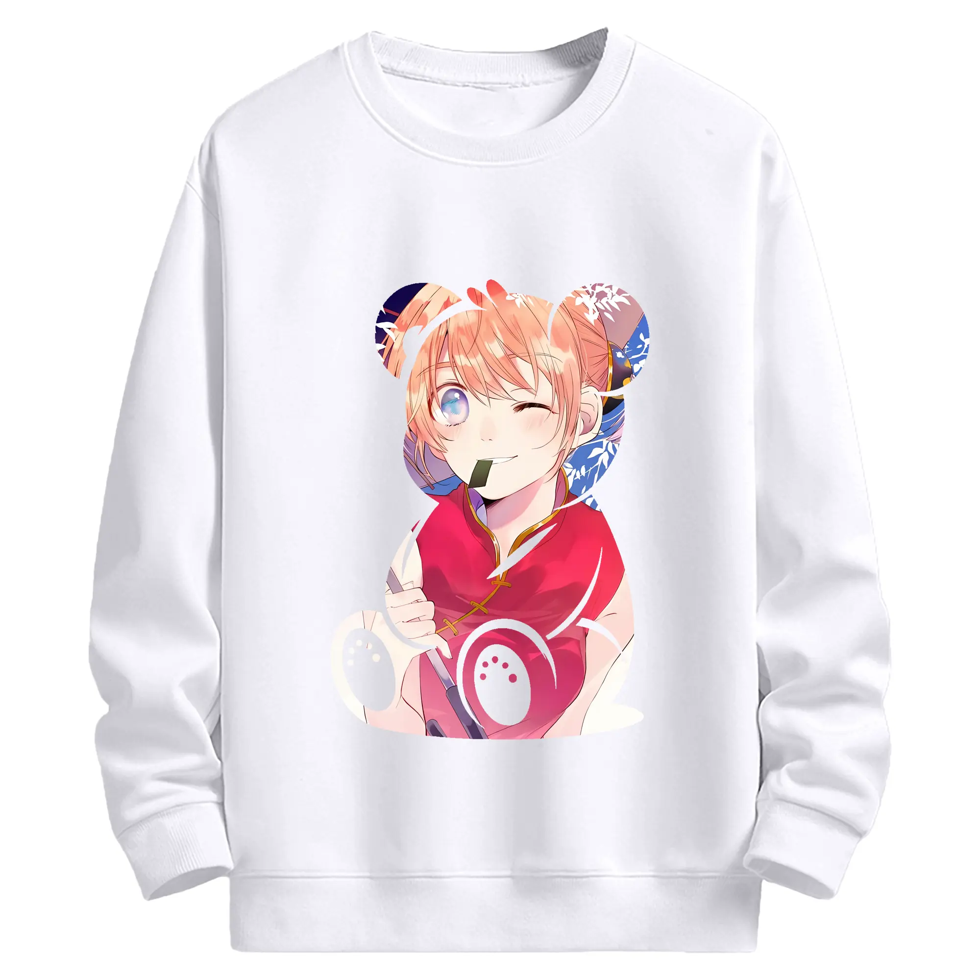 銀魂 グッズ 神楽 - 高品質 クルーネック スウェット ・ コットン59％ ポリエステル41％ ・ ユニセックス 長袖 トレーナー ・ カジュアル デイリー スポーツ 散歩用