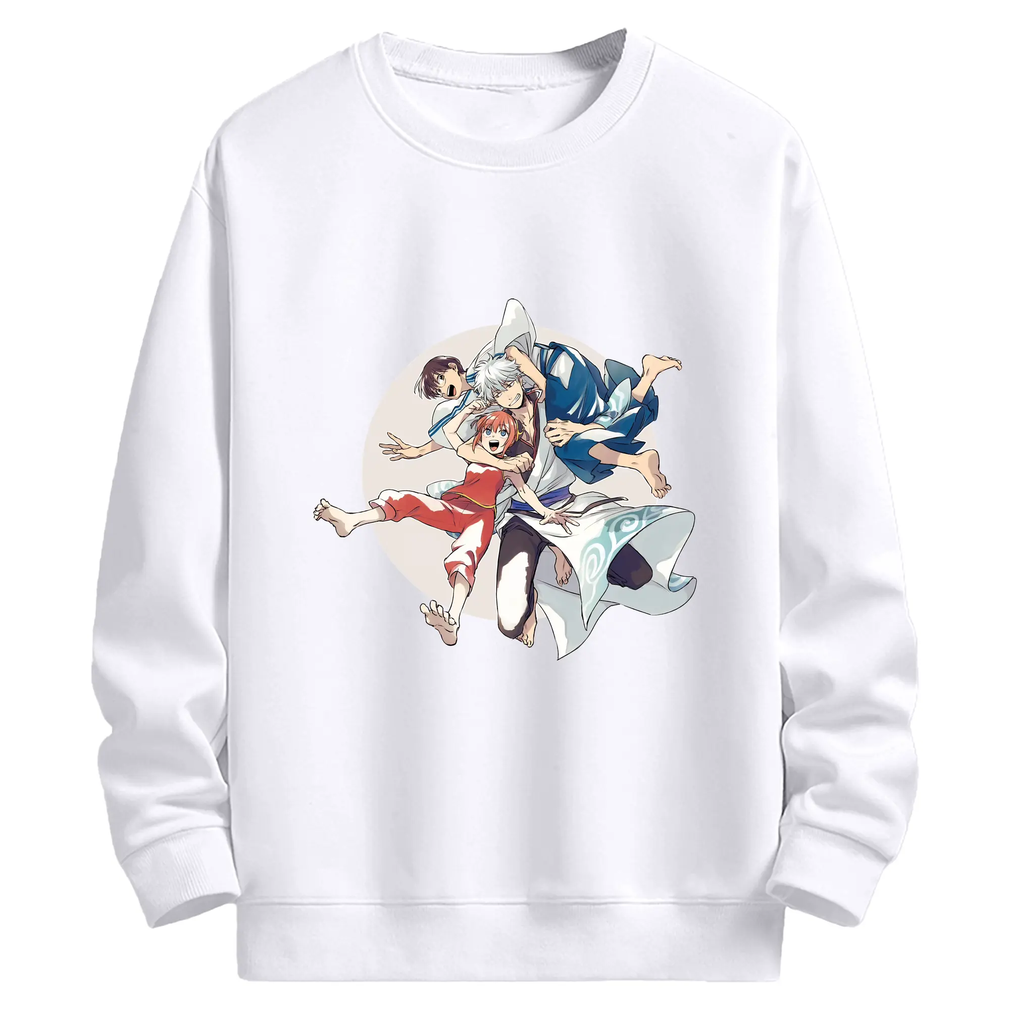 銀魂 グッズ 神楽 - 高品質 クルーネック スウェット ・ コットン59％ ポリエステル41％ ・ ユニセックス 長袖 トレーナー ・ カジュアル デイリー スポーツ 散歩用