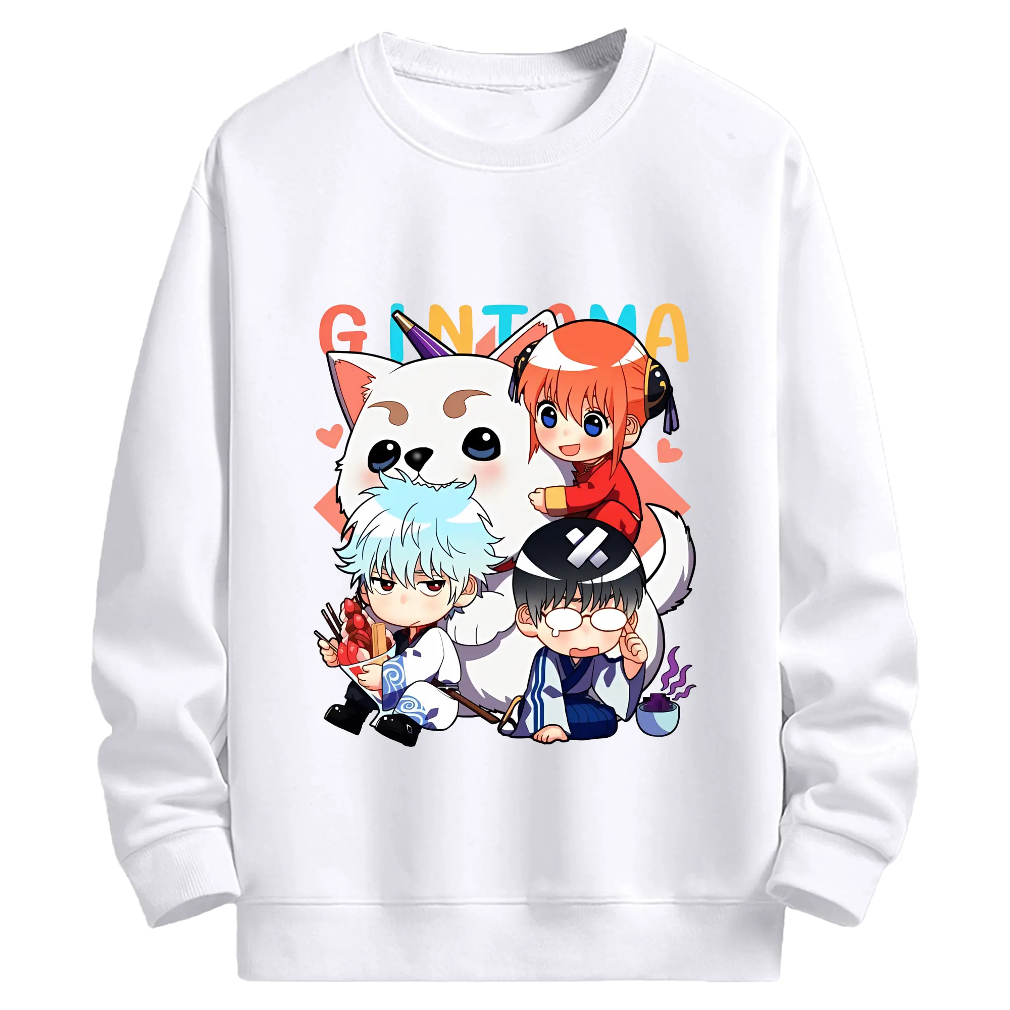 銀魂 グッズ 神楽 - 高品質 クルーネック スウェット ・ コットン59％ ポリエステル41％ ・ ユニセックス 長袖 トレーナー ・ カジュアル デイリー スポーツ 散歩用