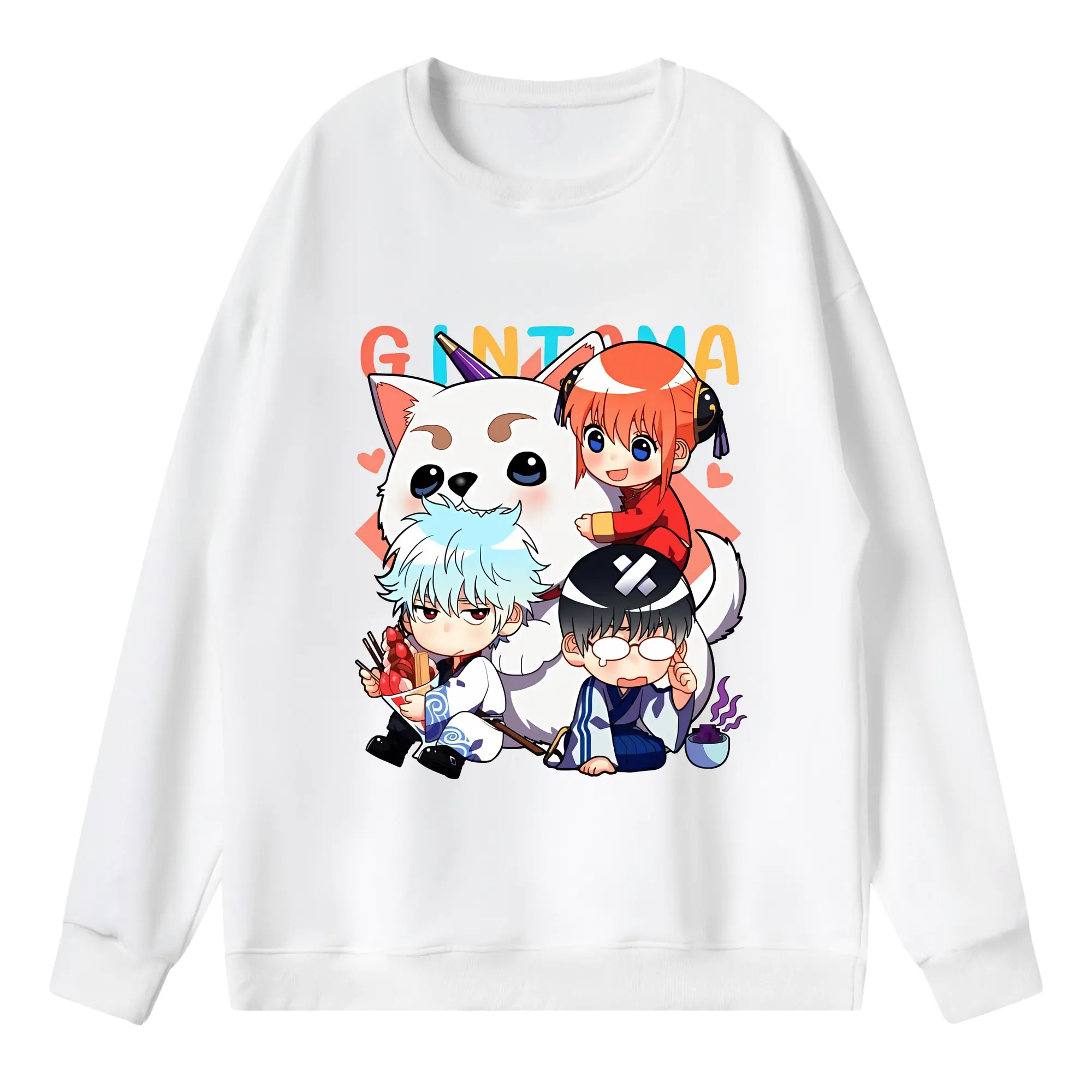 銀魂 グッズ 神楽 - 薄手 クルーネック スウェット 裏毛260g · ポリエステル 春秋向け カジュアル 男女兼用 · トレーナー デイリー スポーツ 散歩に最適