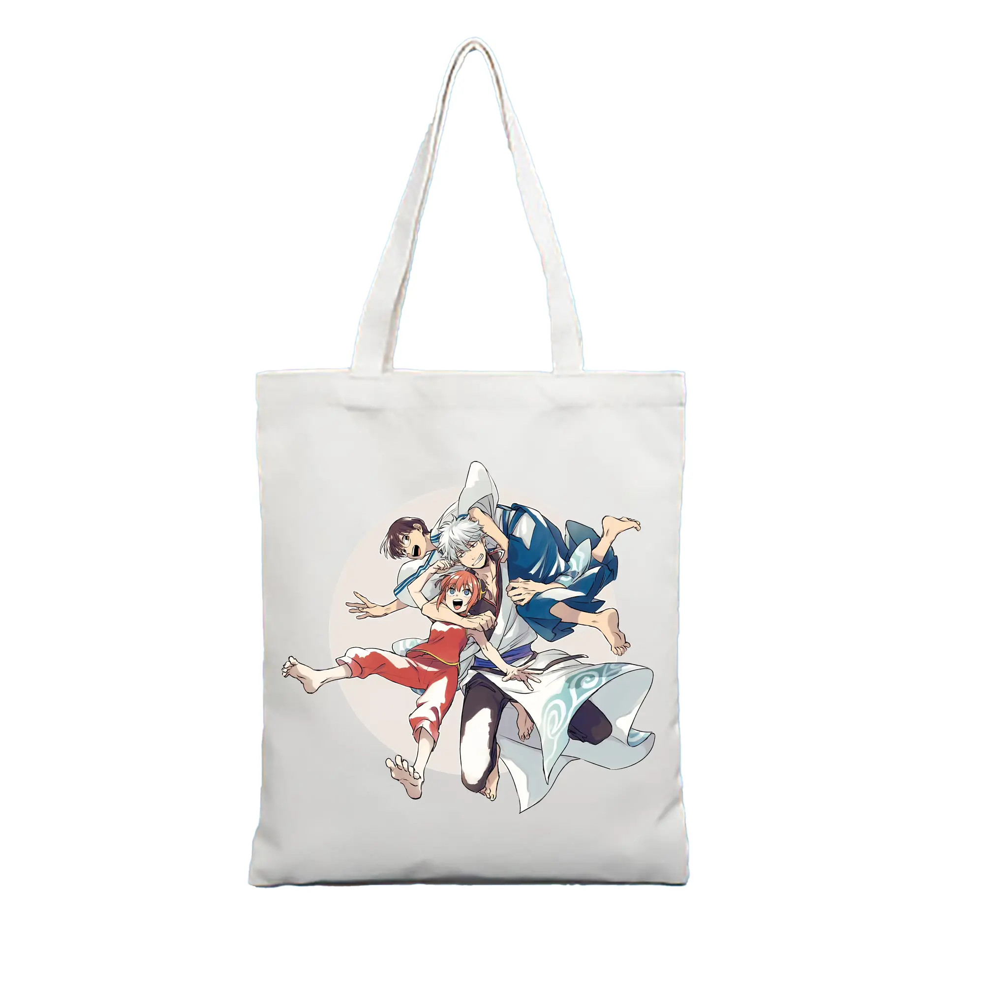 銀魂 グッズ 神楽 - 縦型キャンバス手提げバッグ（トートバッグ） ・ キャンバス素材 ・ ショッピング用 ・ 軽量 丈夫 お手入れ簡単