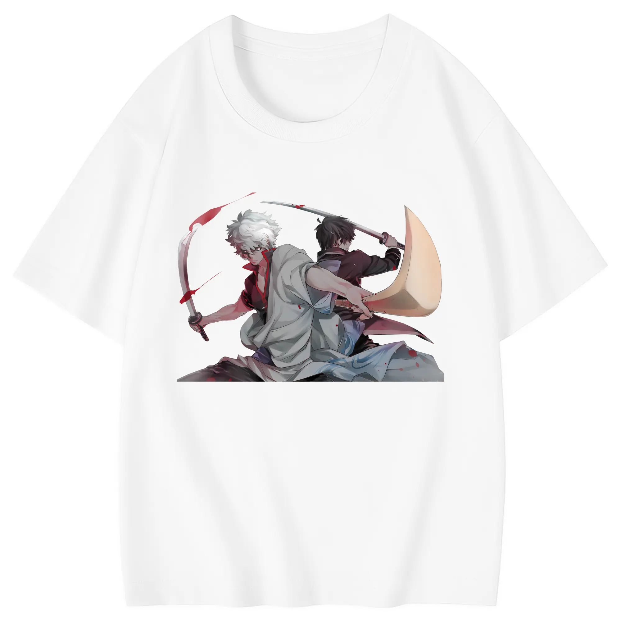 銀魂 グッズ 坂田 銀時 - 綿100％ キッズTシャツ ・ フロントプリント ・ 快適 通気性 ・ スポーツ カジュアル 散歩用