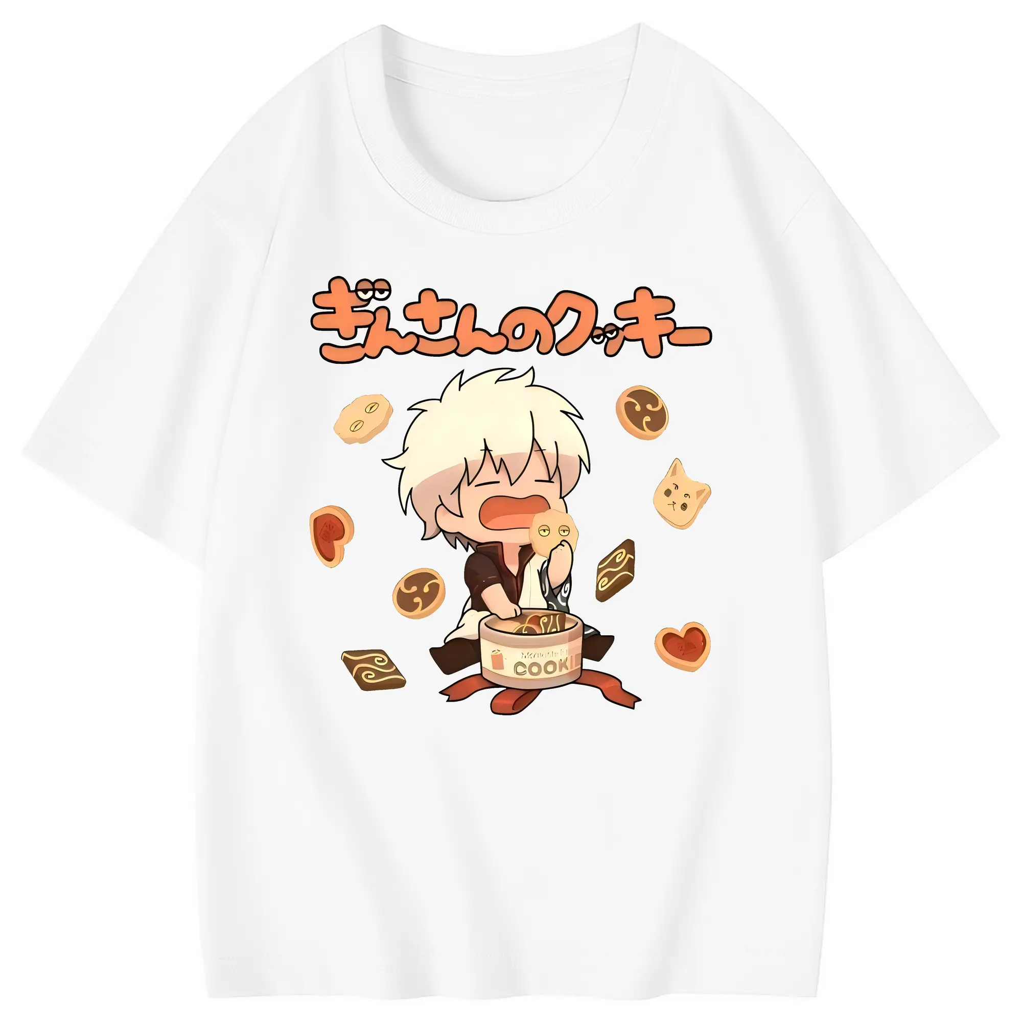 銀魂 グッズ 坂田 銀時 - 綿100％ キッズTシャツ ・ フロントプリント ・ 快適 通気性 ・ スポーツ カジュアル 散歩用