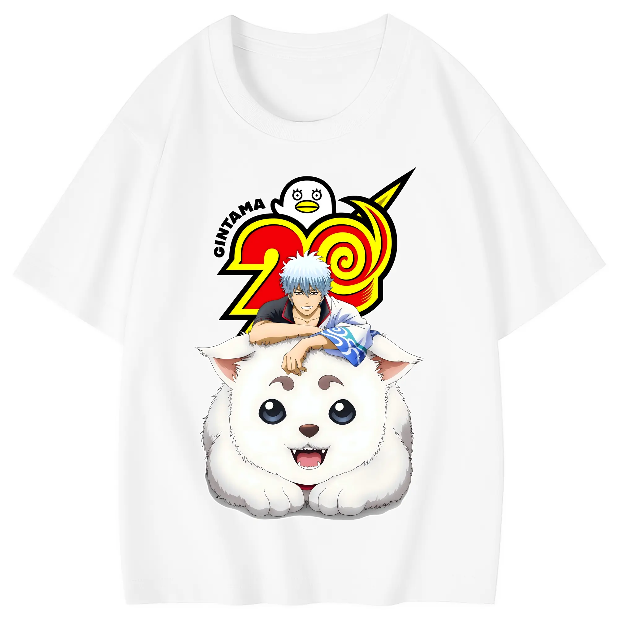 銀魂 グッズ 坂田 銀時 - 綿100％ キッズTシャツ ・ フロントプリント ・ 快適 通気性 ・ スポーツ カジュアル 散歩用