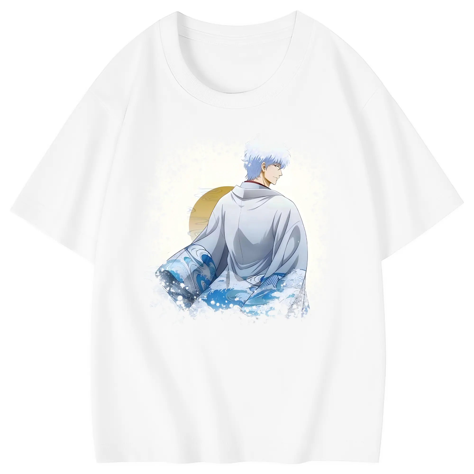 銀魂 グッズ 坂田 銀時 - 綿100％ キッズTシャツ ・ フロントプリント ・ 快適 通気性 ・ スポーツ カジュアル 散歩用