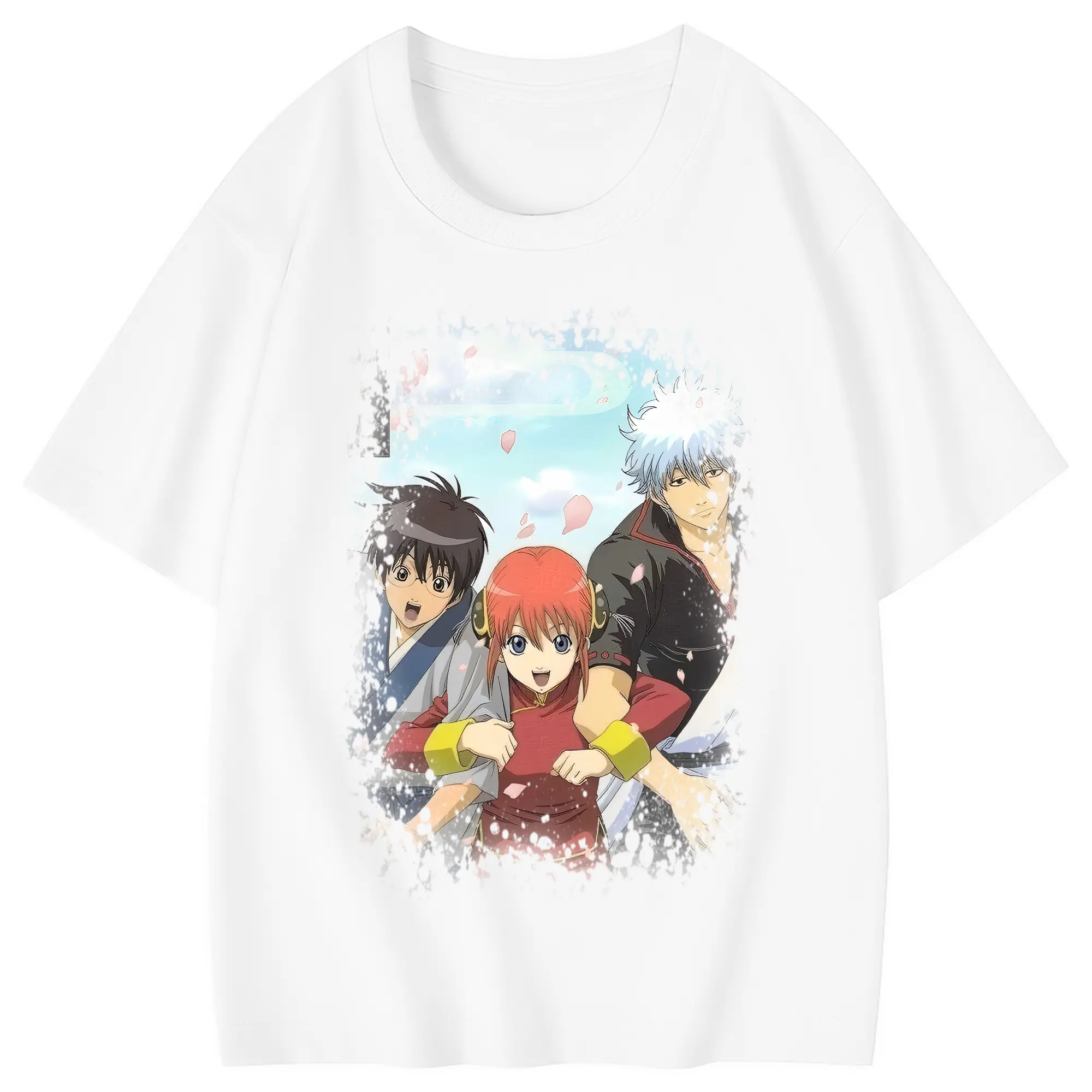 銀魂 グッズ 坂田 銀時 - 綿100％ キッズTシャツ ・ フロントプリント ・ 快適 通気性 ・ スポーツ カジュアル 散歩用