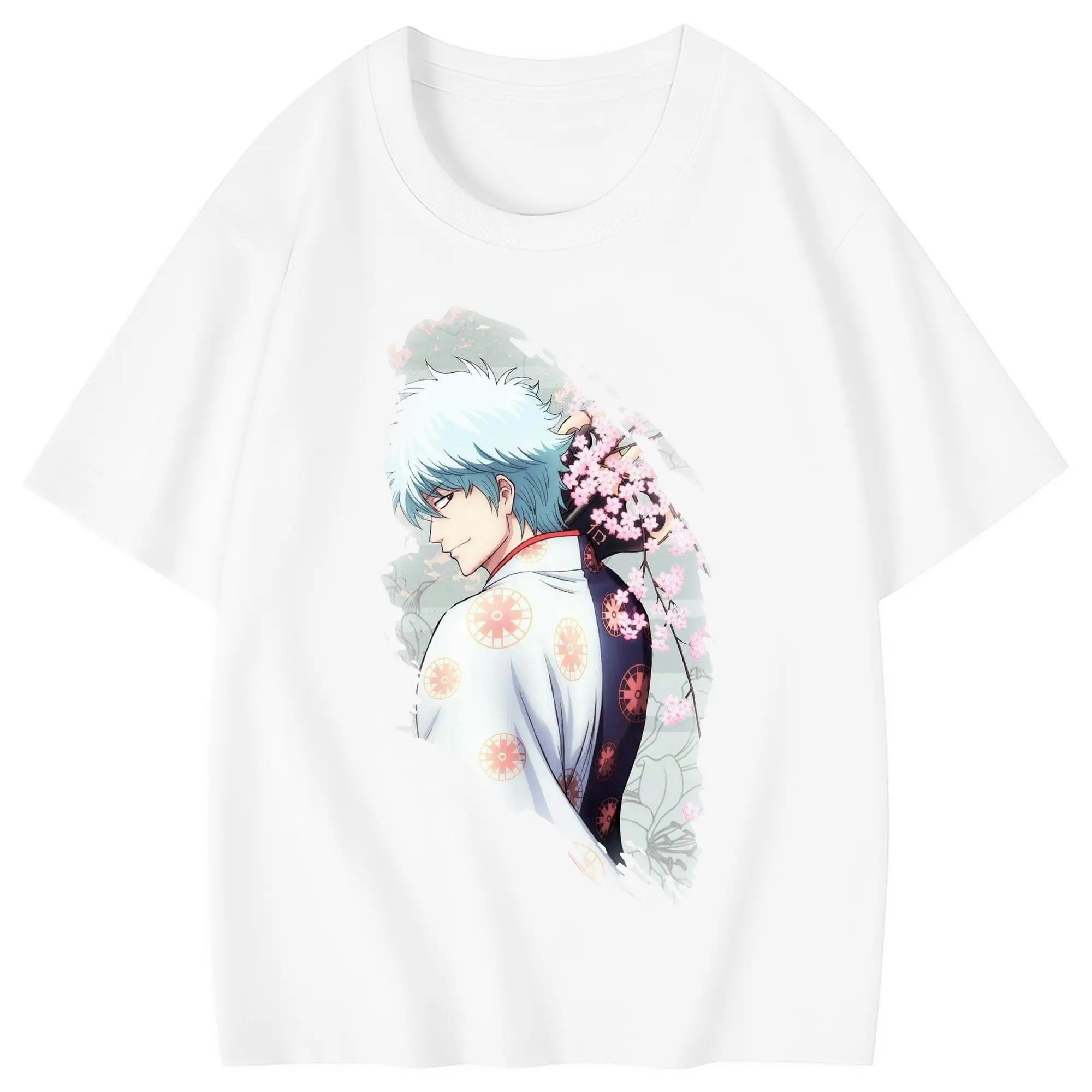 銀魂 グッズ 坂田 銀時 - 綿100％ キッズTシャツ ・ フロントプリント ・ 快適 通気性 ・ スポーツ カジュアル 散歩用