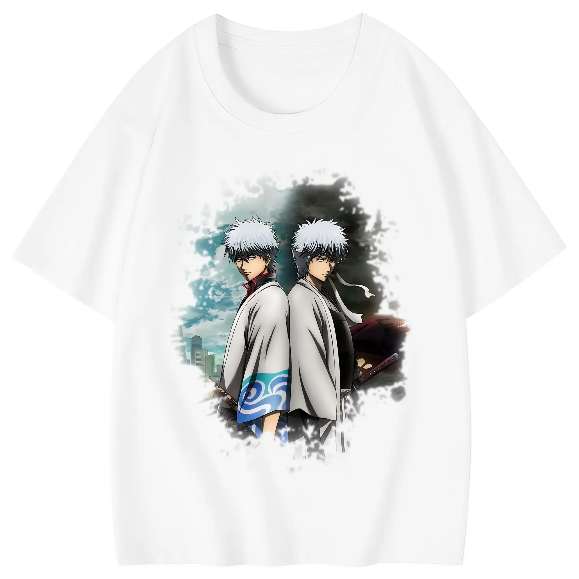 銀魂 グッズ 坂田 銀時 - 綿100％ キッズTシャツ ・ フロントプリント ・ 快適 通気性 ・ スポーツ カジュアル 散歩用