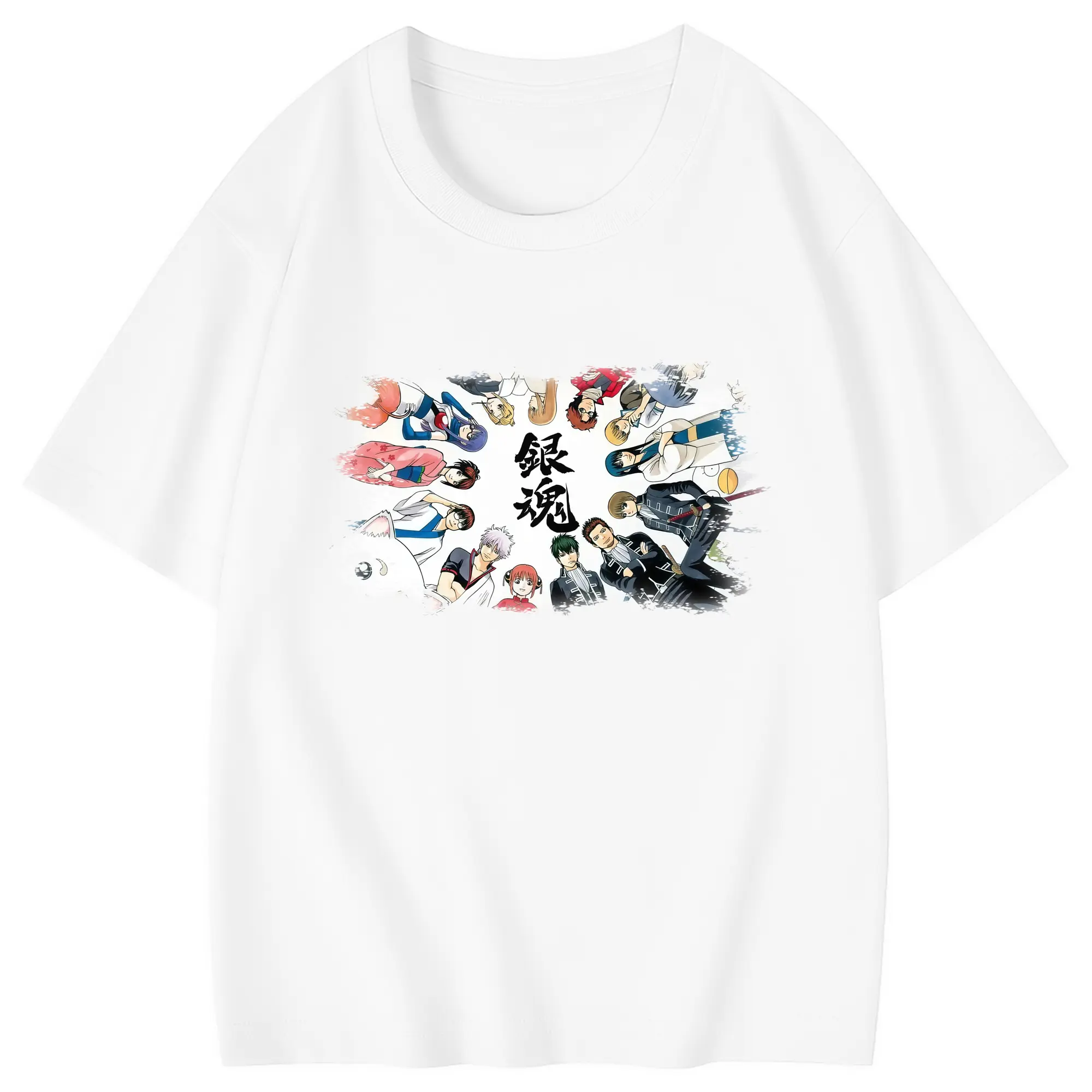 銀魂 グッズ 坂田 銀時 - 綿100％ キッズTシャツ ・ フロントプリント ・ 快適 通気性 ・ スポーツ カジュアル 散歩用