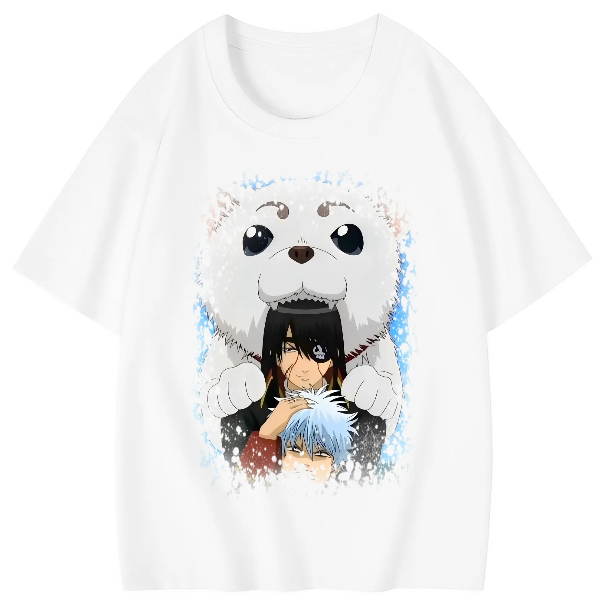 銀魂 グッズ 坂田 銀時 - 綿100％ キッズTシャツ ・ フロントプリント ・ 快適 通気性 ・ スポーツ カジュアル 散歩用