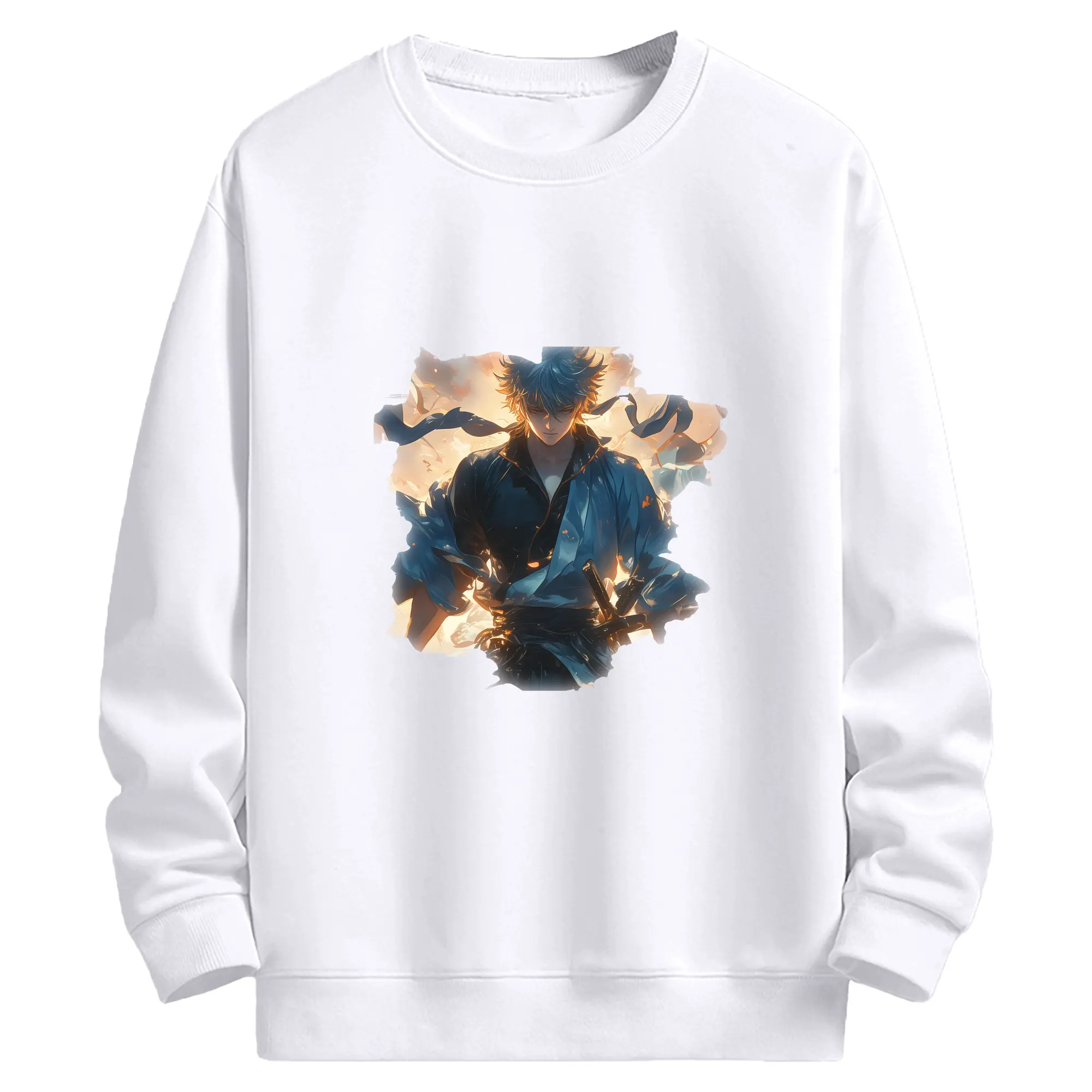 銀魂 グッズ 坂田 銀時 - 高品質 クルーネック スウェット ・ コットン59％ ポリエステル41％ ・ ユニセックス 長袖 トレーナー ・ カジュアル デイリー スポーツ 散歩用