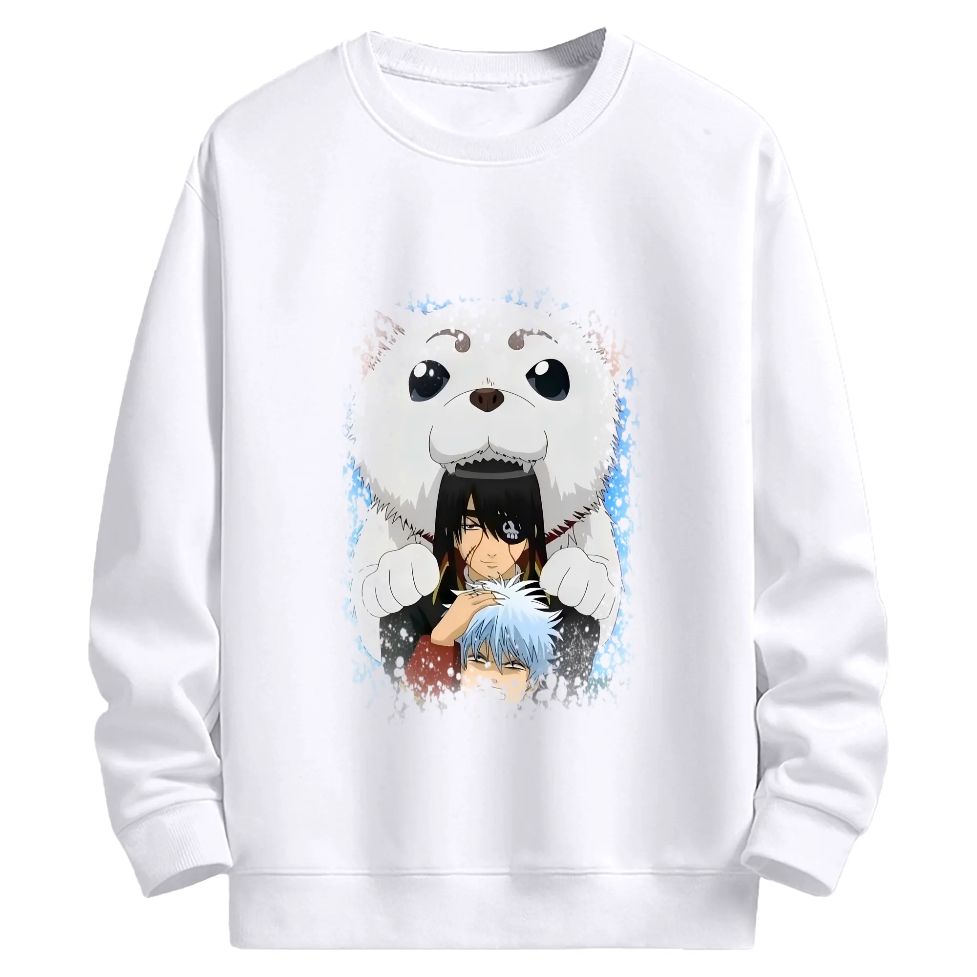 銀魂 グッズ 坂田 銀時 - 高品質 クルーネック スウェット ・ コットン59％ ポリエステル41％ ・ ユニセックス 長袖 トレーナー ・ カジュアル デイリー スポーツ 散歩用