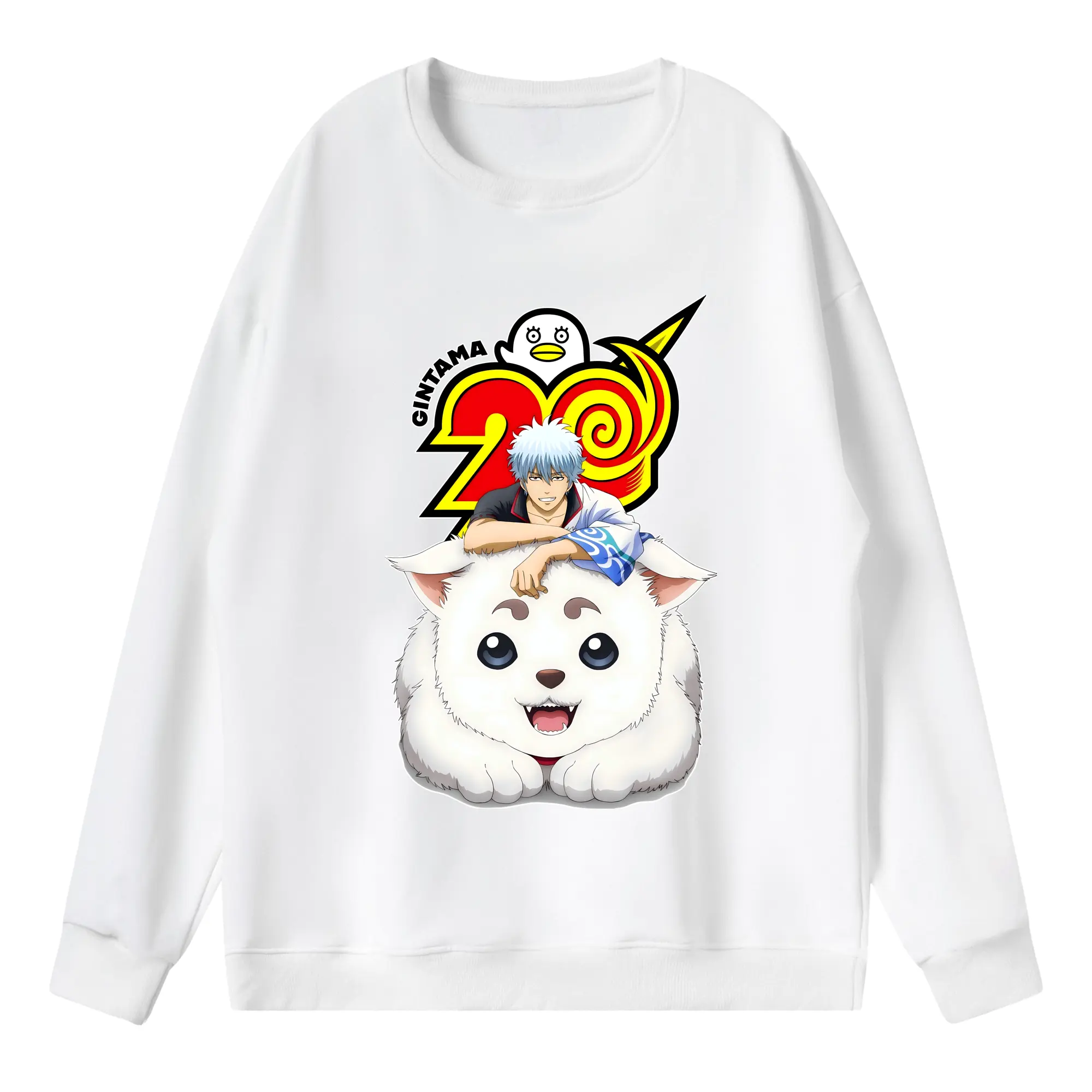 銀魂 グッズ 坂田 銀時 - 薄手 クルーネック スウェット 裏毛260g · ポリエステル 春秋向け カジュアル 男女兼用 · トレーナー デイリー スポーツ 散歩に最適