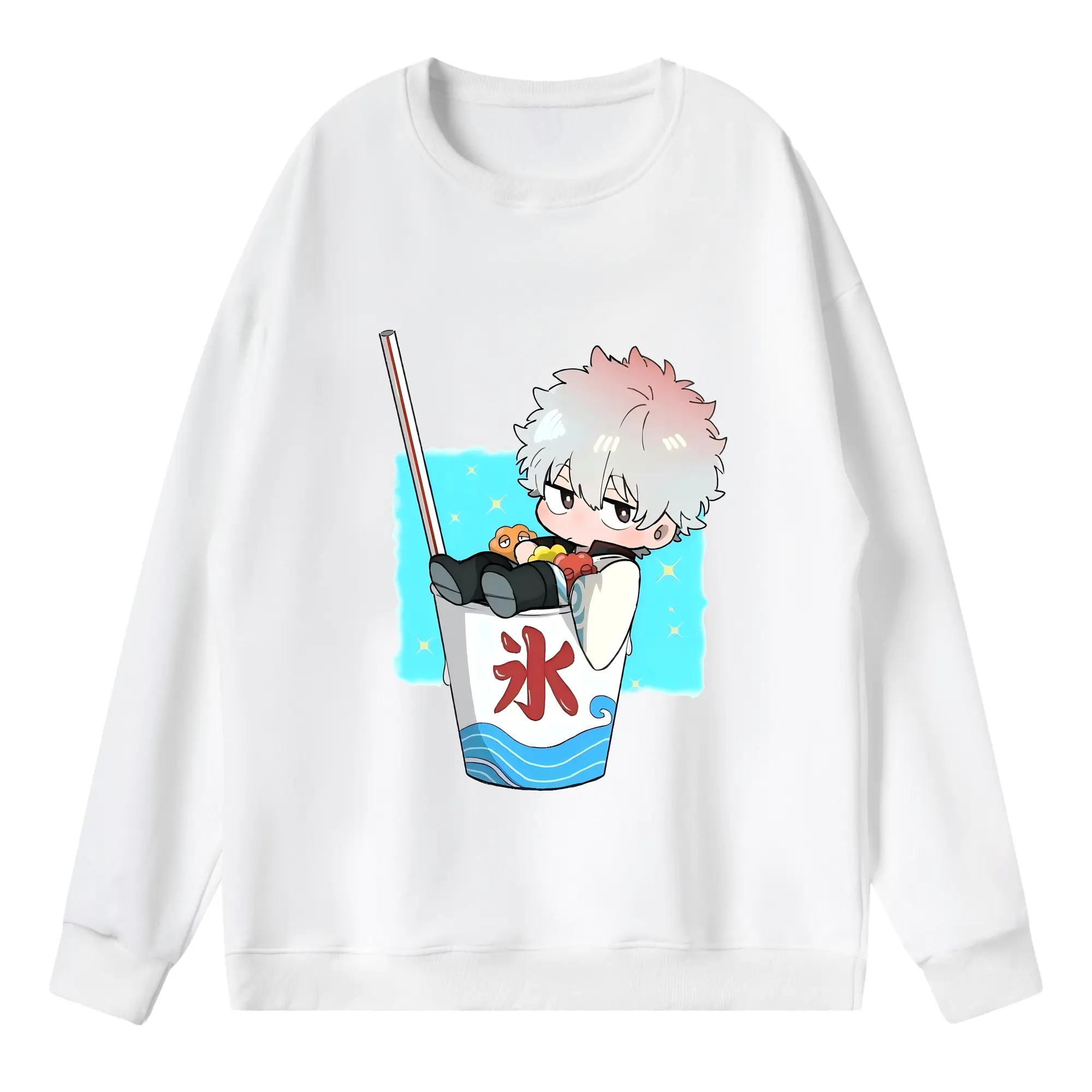 銀魂 グッズ 坂田 銀時 - 薄手 クルーネック スウェット 裏毛260g · ポリエステル 春秋向け カジュアル 男女兼用 · トレーナー デイリー スポーツ 散歩に最適