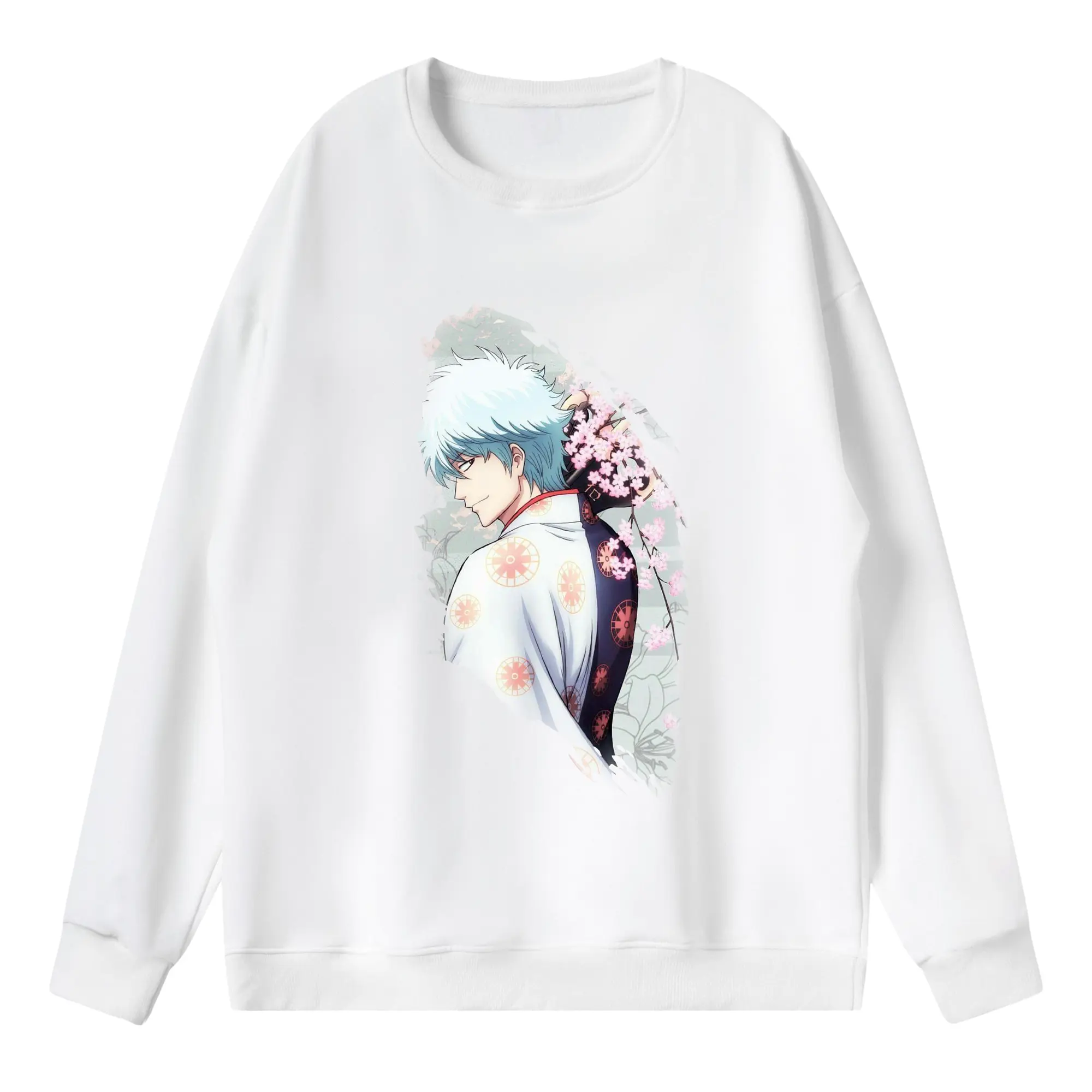 銀魂 グッズ 坂田 銀時 - 薄手 クルーネック スウェット 裏毛260g · ポリエステル 春秋向け カジュアル 男女兼用 · トレーナー デイリー スポーツ 散歩に最適