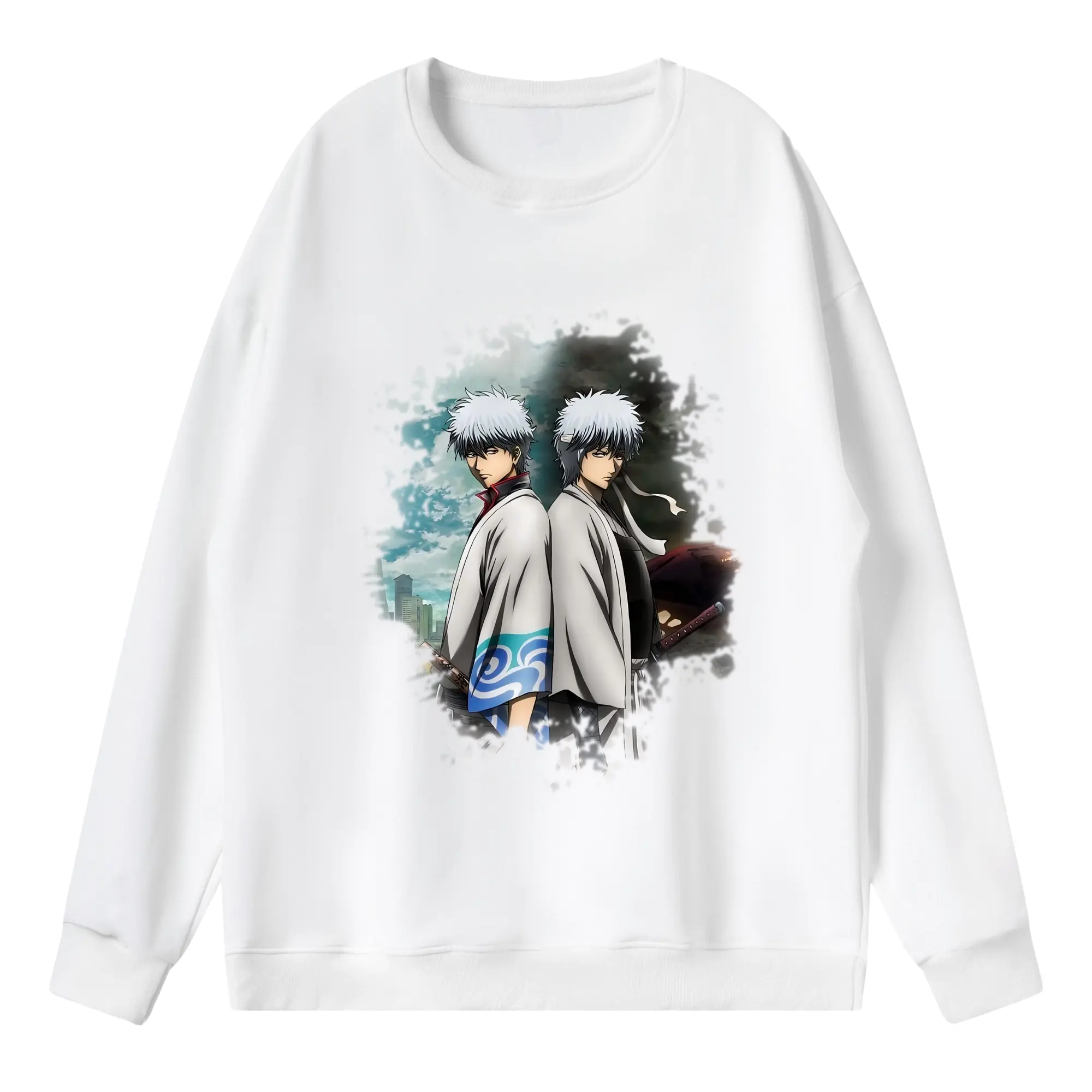 銀魂 グッズ 坂田 銀時 - 薄手 クルーネック スウェット 裏毛260g · ポリエステル 春秋向け カジュアル 男女兼用 · トレーナー デイリー スポーツ 散歩に最適