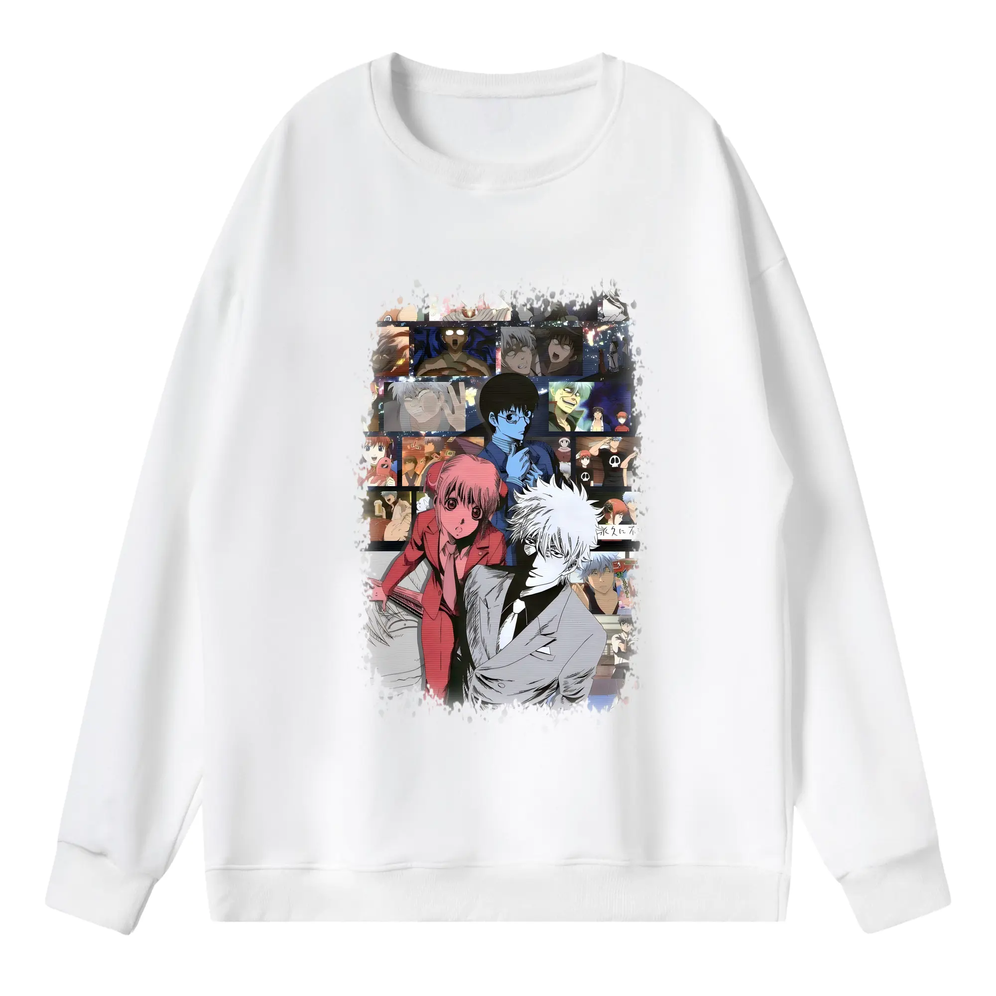 銀魂 グッズ 坂田 銀時 - 薄手 クルーネック スウェット 裏毛260g · ポリエステル 春秋向け カジュアル 男女兼用 · トレーナー デイリー スポーツ 散歩に最適