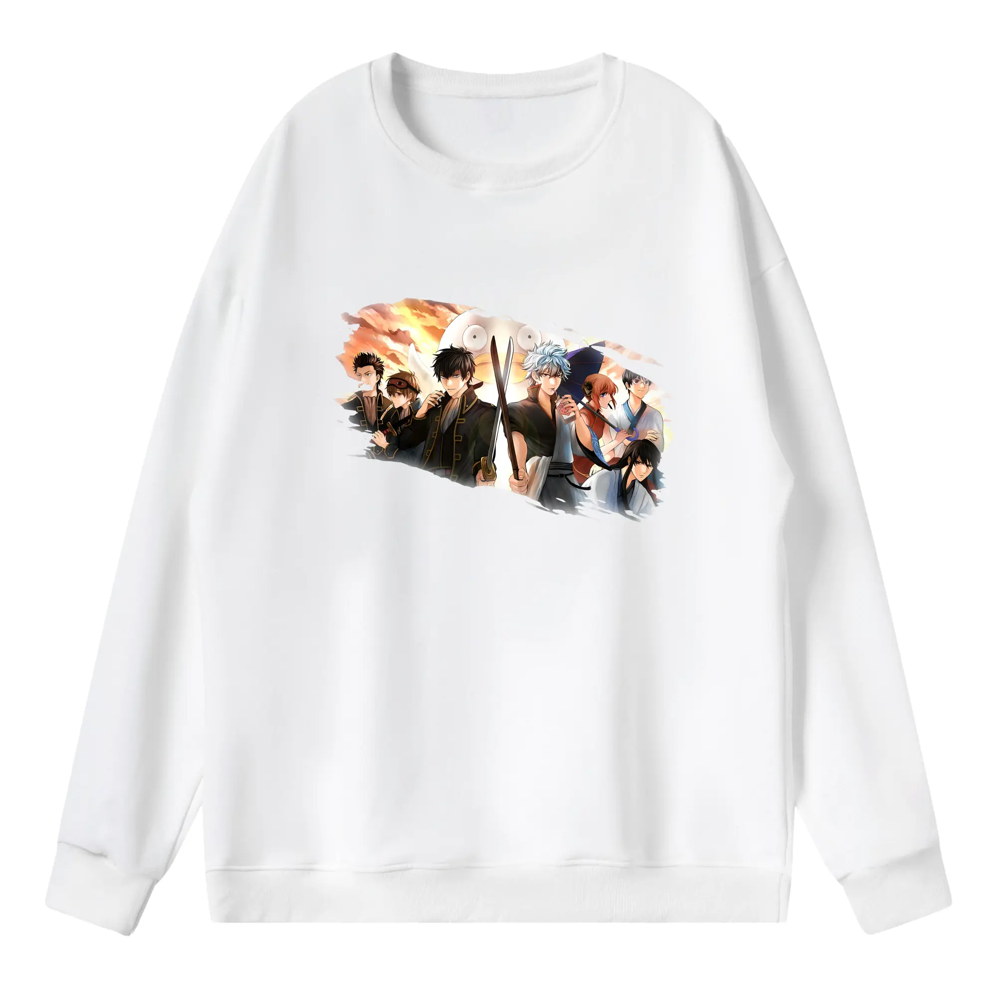 銀魂 グッズ 坂田 銀時 - 薄手 クルーネック スウェット 裏毛260g · ポリエステル 春秋向け カジュアル 男女兼用 · トレーナー デイリー スポーツ 散歩に最適