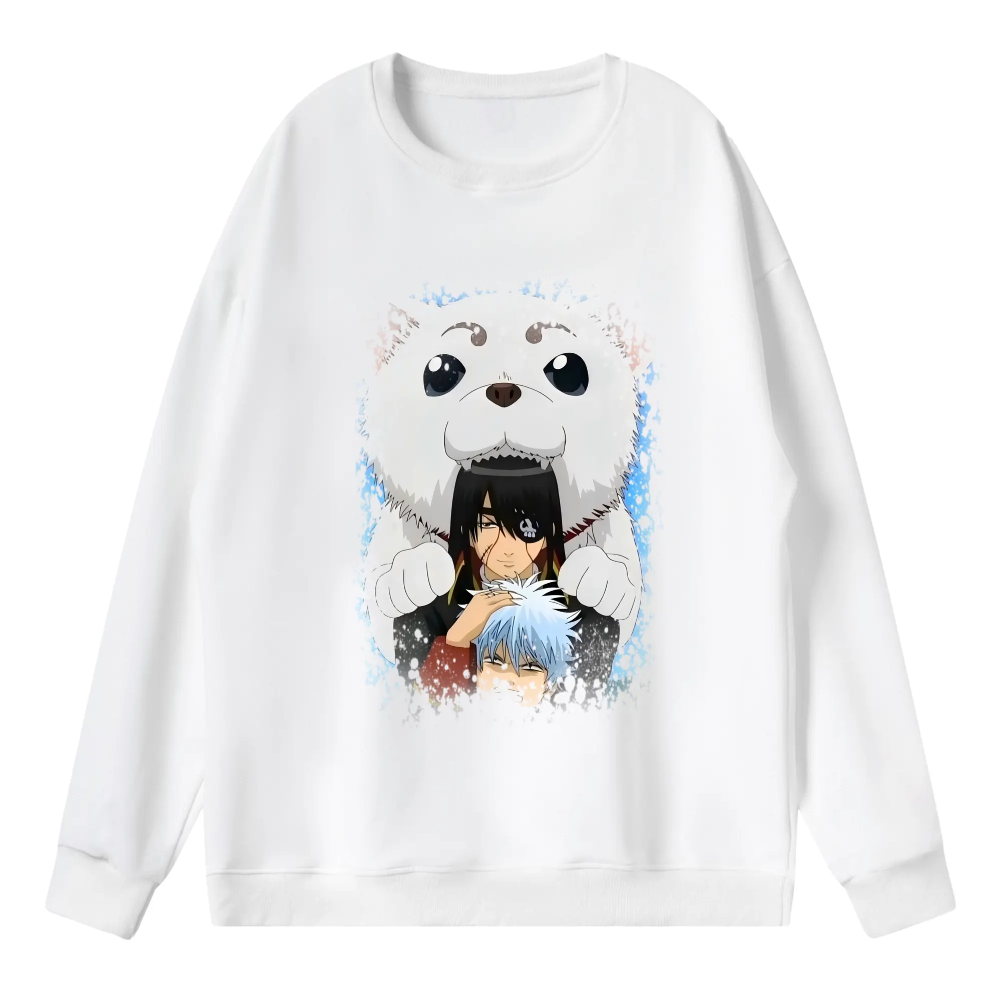 銀魂 グッズ 坂田 銀時 - 薄手 クルーネック スウェット 裏毛260g · ポリエステル 春秋向け カジュアル 男女兼用 · トレーナー デイリー スポーツ 散歩に最適