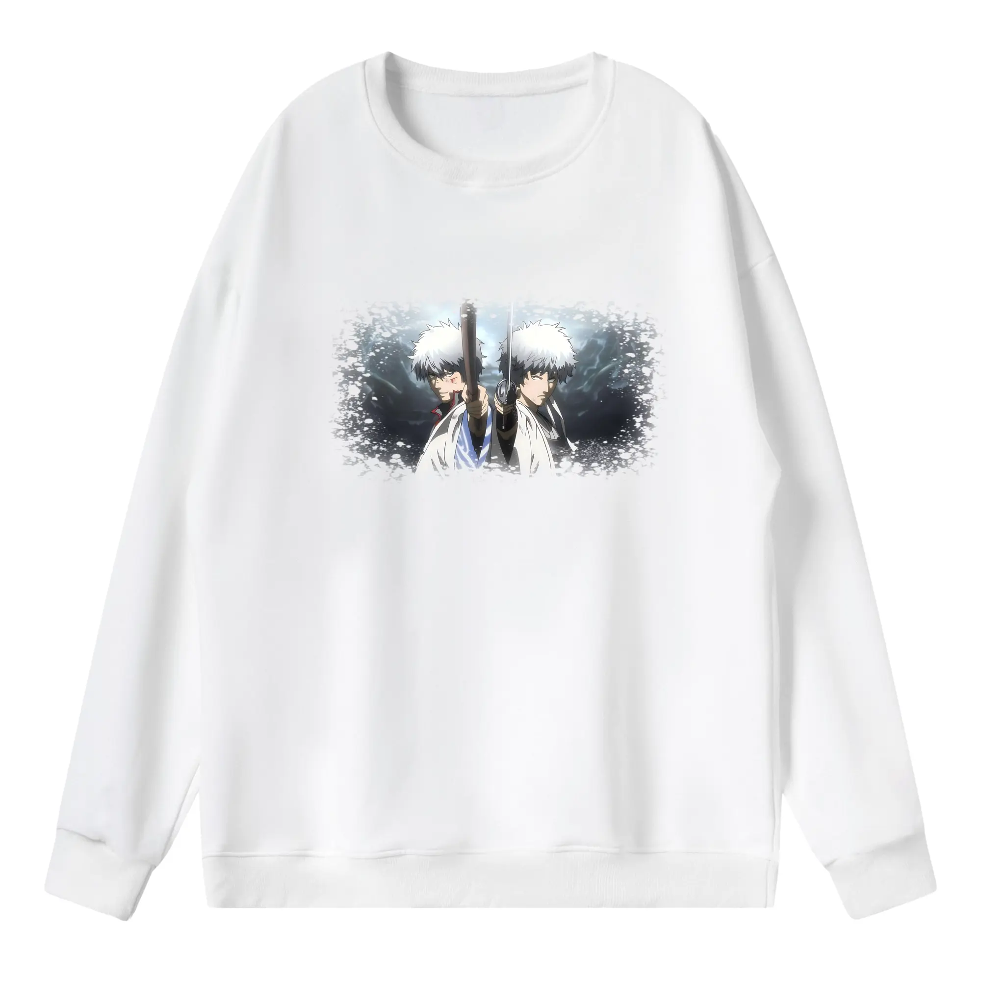 銀魂 グッズ 坂田 銀時 - 薄手 クルーネック スウェット 裏毛260g · ポリエステル 春秋向け カジュアル 男女兼用 · トレーナー デイリー スポーツ 散歩に最適