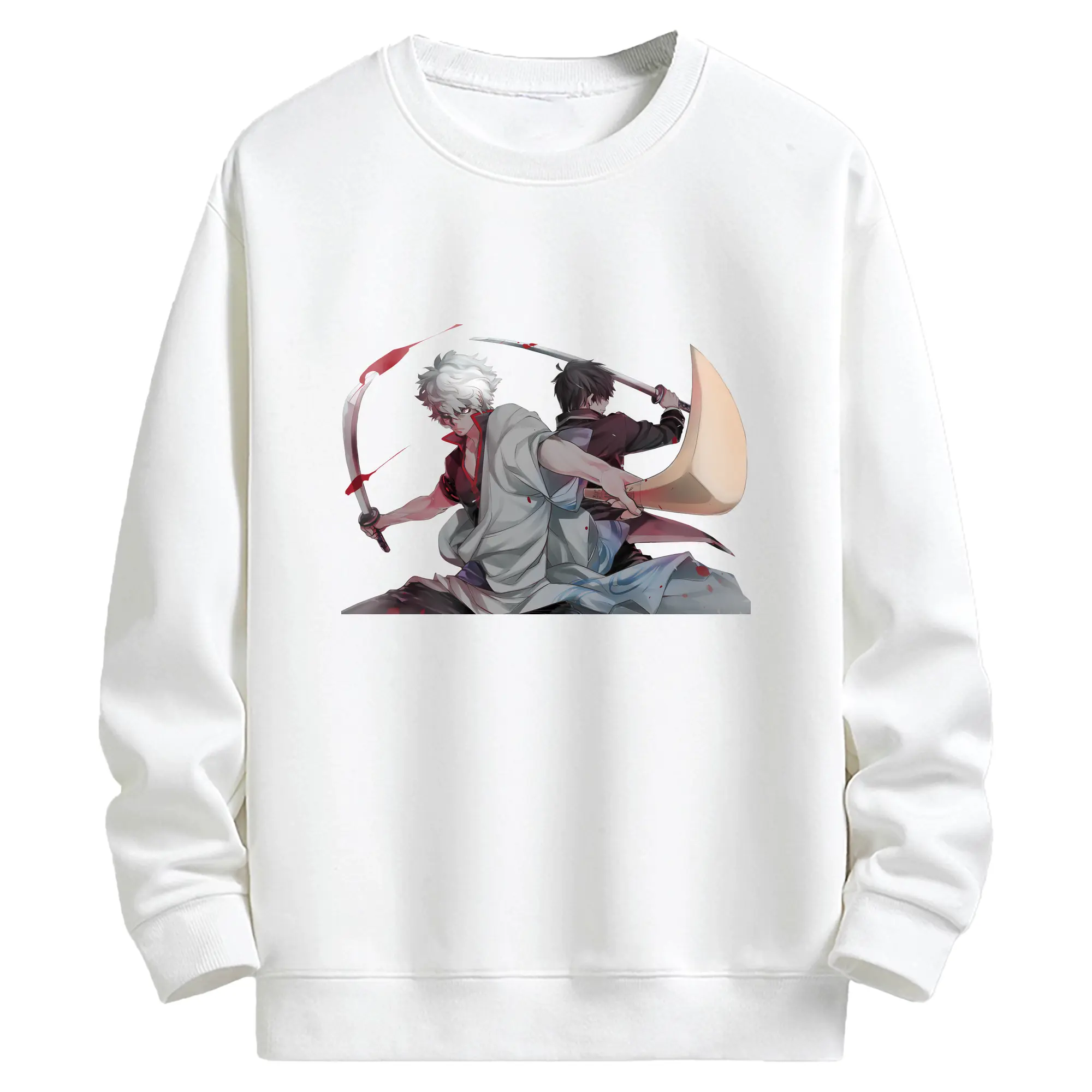 銀魂 グッズ 坂田 銀時 - キッズ クルーネックスウェットシャツ ・ フロントプリント ・ 綿80％ ポリエステル20％ ・ 快適 通学 スポーツ 日常使い お散歩用