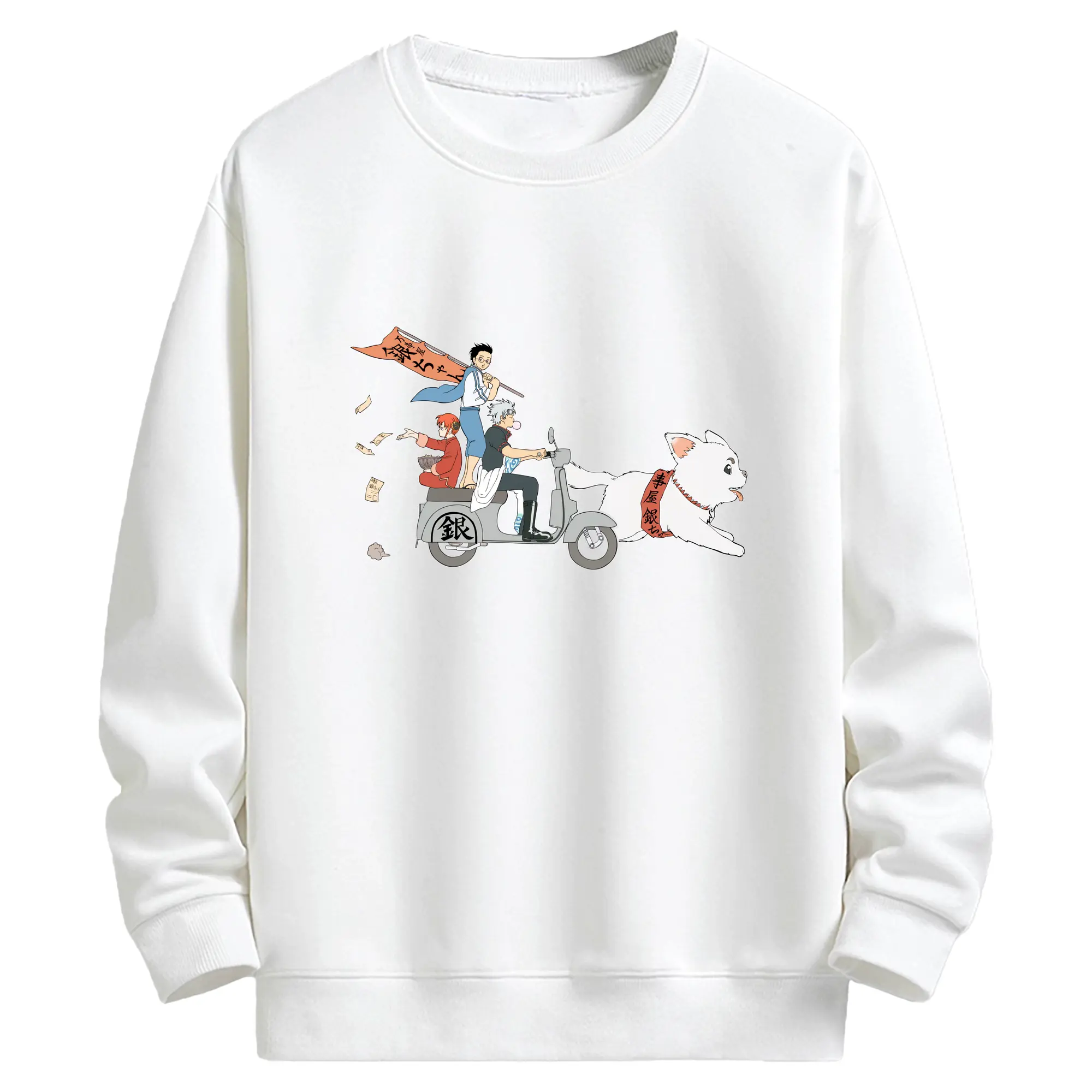 銀魂 グッズ 坂田 銀時 - キッズ クルーネックスウェットシャツ ・ フロントプリント ・ 綿80％ ポリエステル20％ ・ 快適 通学 スポーツ 日常使い お散歩用