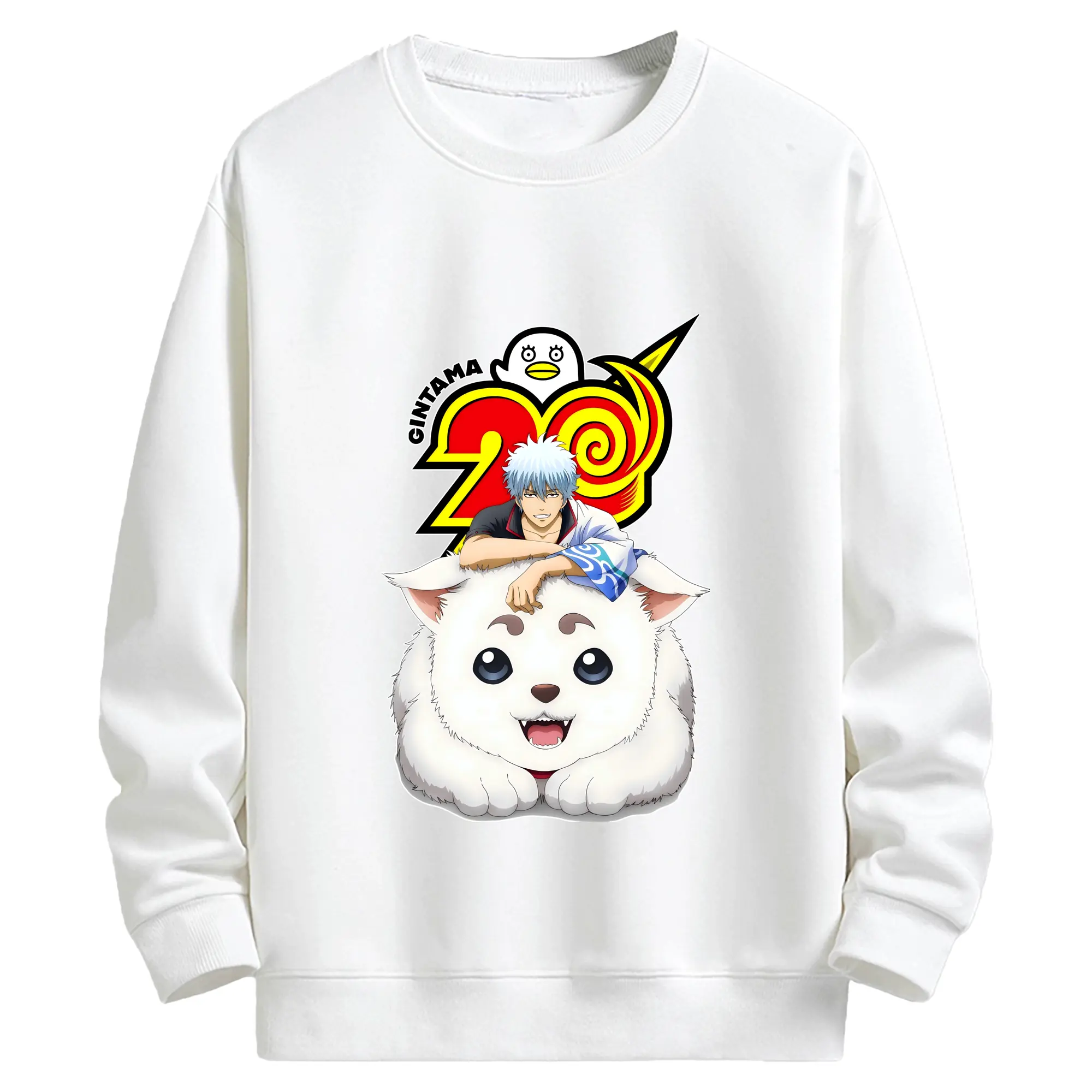 銀魂 グッズ 坂田 銀時 - キッズ クルーネックスウェットシャツ ・ フロントプリント ・ 綿80％ ポリエステル20％ ・ 快適 通学 スポーツ 日常使い お散歩用