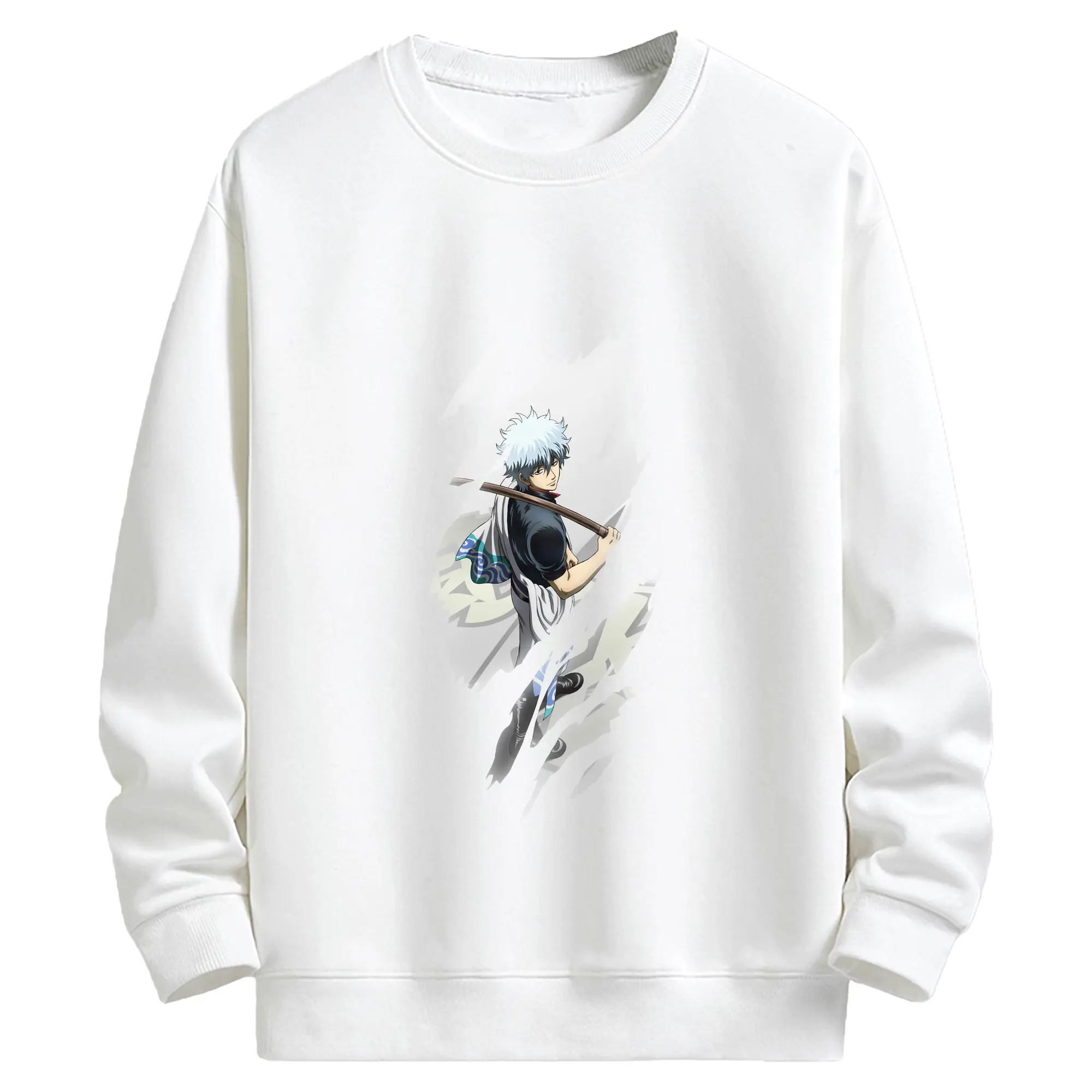 銀魂 グッズ 坂田 銀時 - キッズ クルーネックスウェットシャツ ・ フロントプリント ・ 綿80％ ポリエステル20％ ・ 快適 通学 スポーツ 日常使い お散歩用