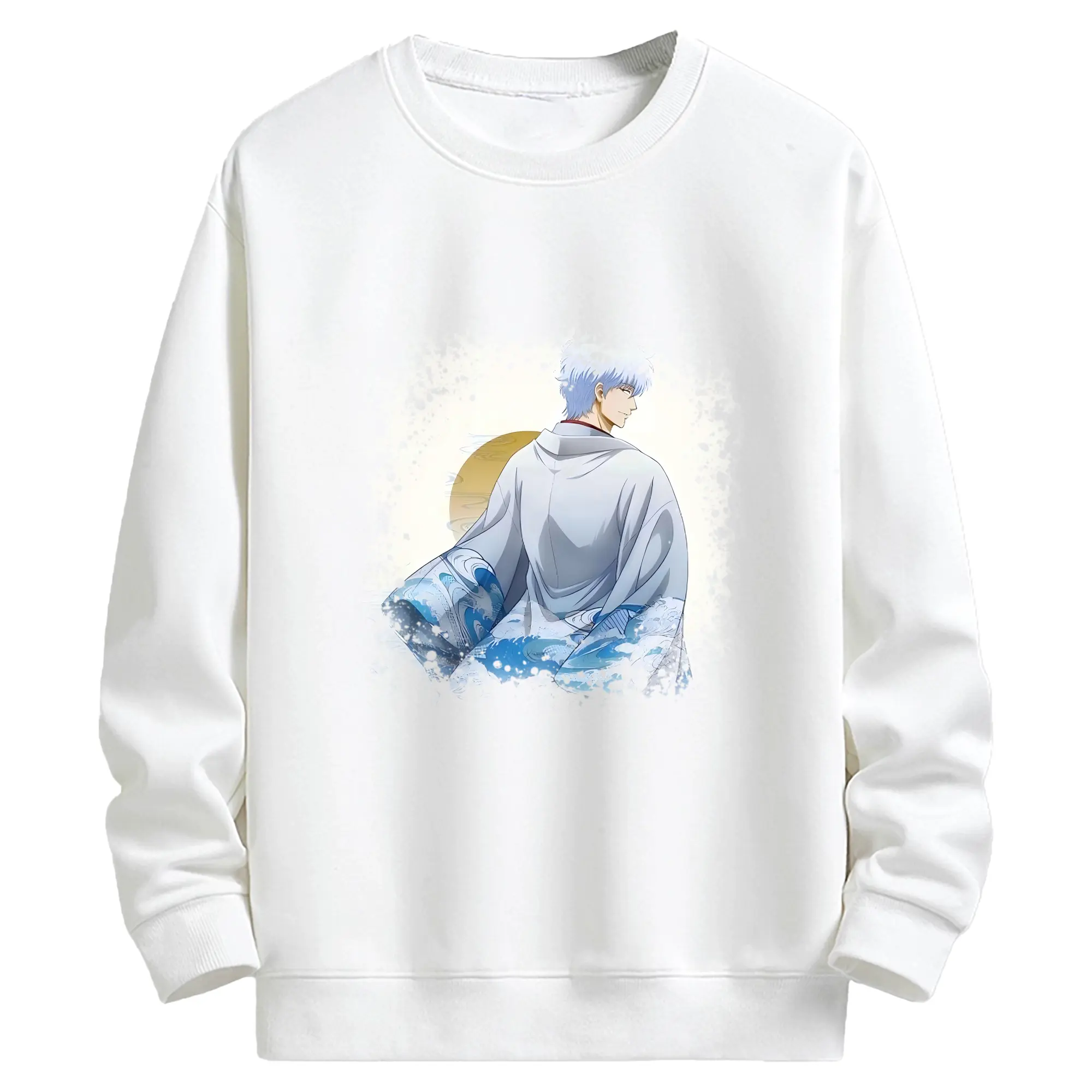銀魂 グッズ 坂田 銀時 - キッズ クルーネックスウェットシャツ ・ フロントプリント ・ 綿80％ ポリエステル20％ ・ 快適 通学 スポーツ 日常使い お散歩用