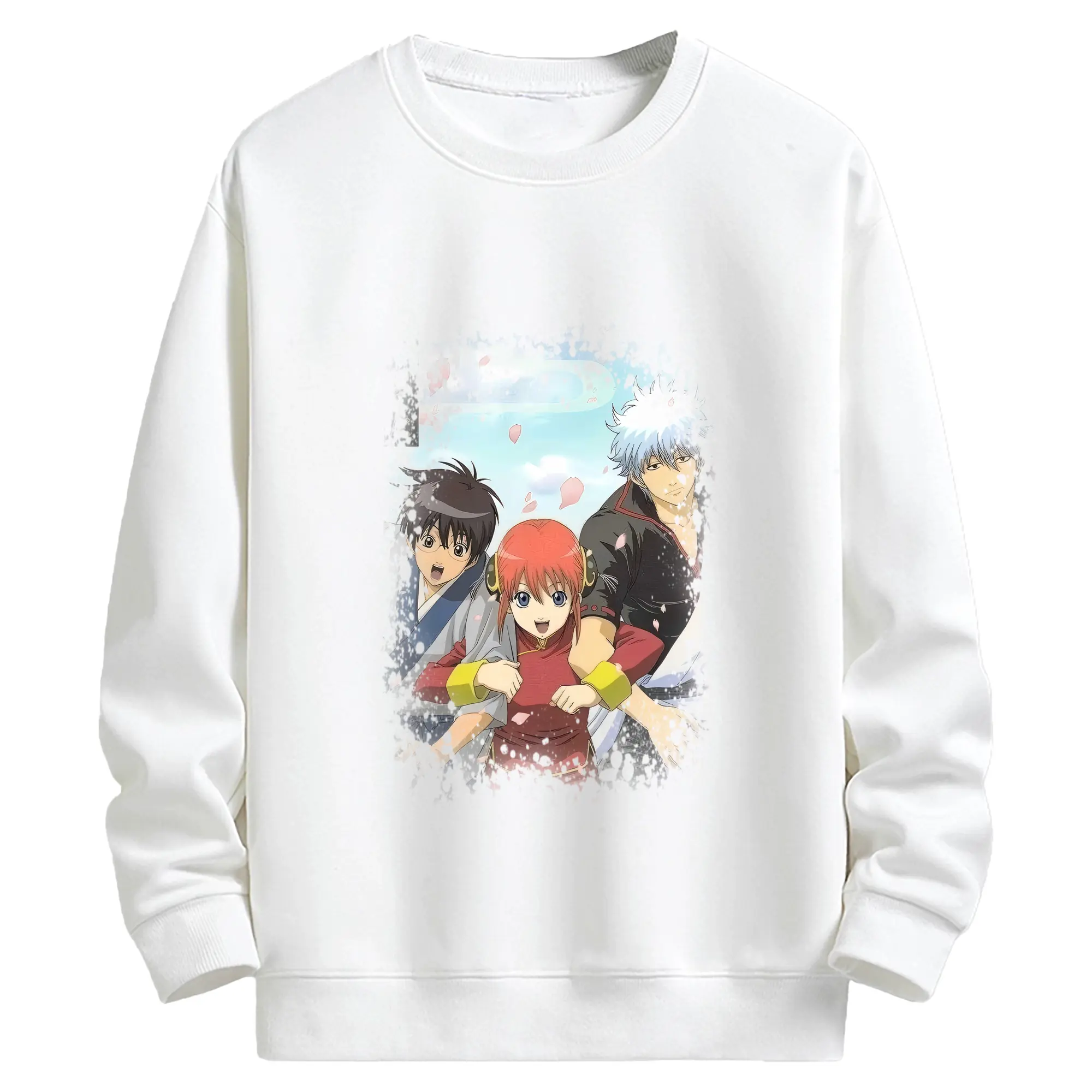 銀魂 グッズ 坂田 銀時 - キッズ クルーネックスウェットシャツ ・ フロントプリント ・ 綿80％ ポリエステル20％ ・ 快適 通学 スポーツ 日常使い お散歩用