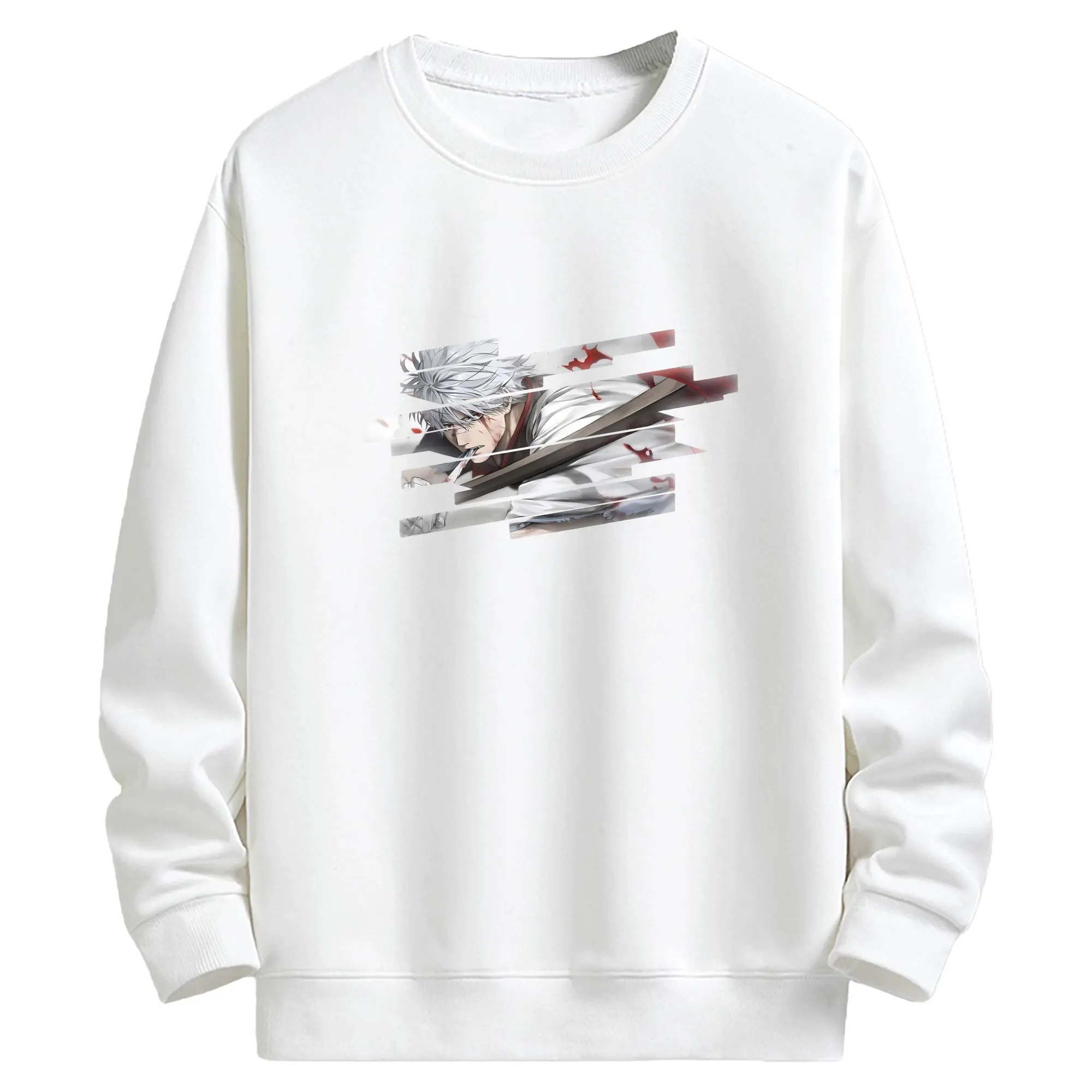 銀魂 グッズ 坂田 銀時 - キッズ クルーネックスウェットシャツ ・ フロントプリント ・ 綿80％ ポリエステル20％ ・ 快適 通学 スポーツ 日常使い お散歩用