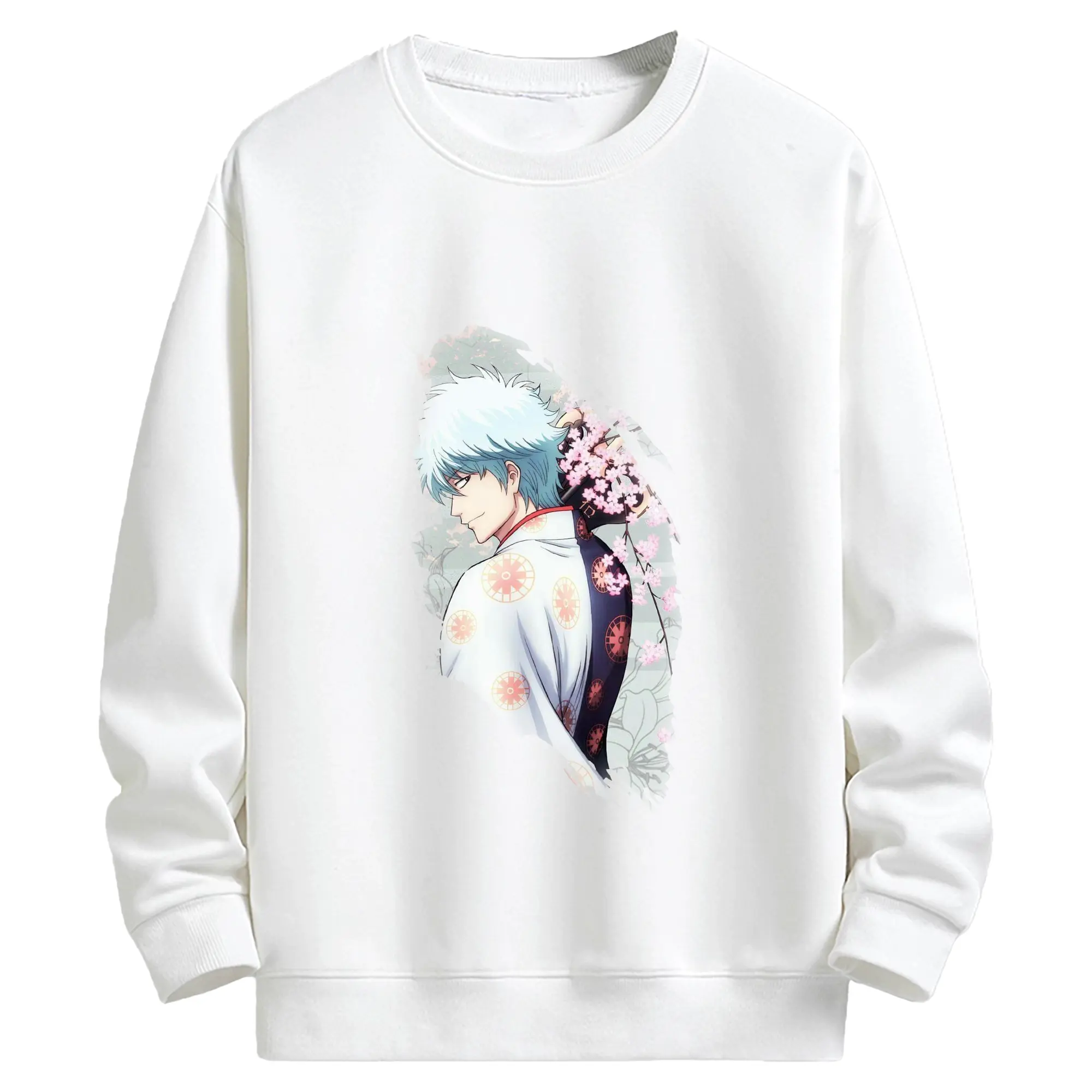 銀魂 グッズ 坂田 銀時 - キッズ クルーネックスウェットシャツ ・ フロントプリント ・ 綿80％ ポリエステル20％ ・ 快適 通学 スポーツ 日常使い お散歩用