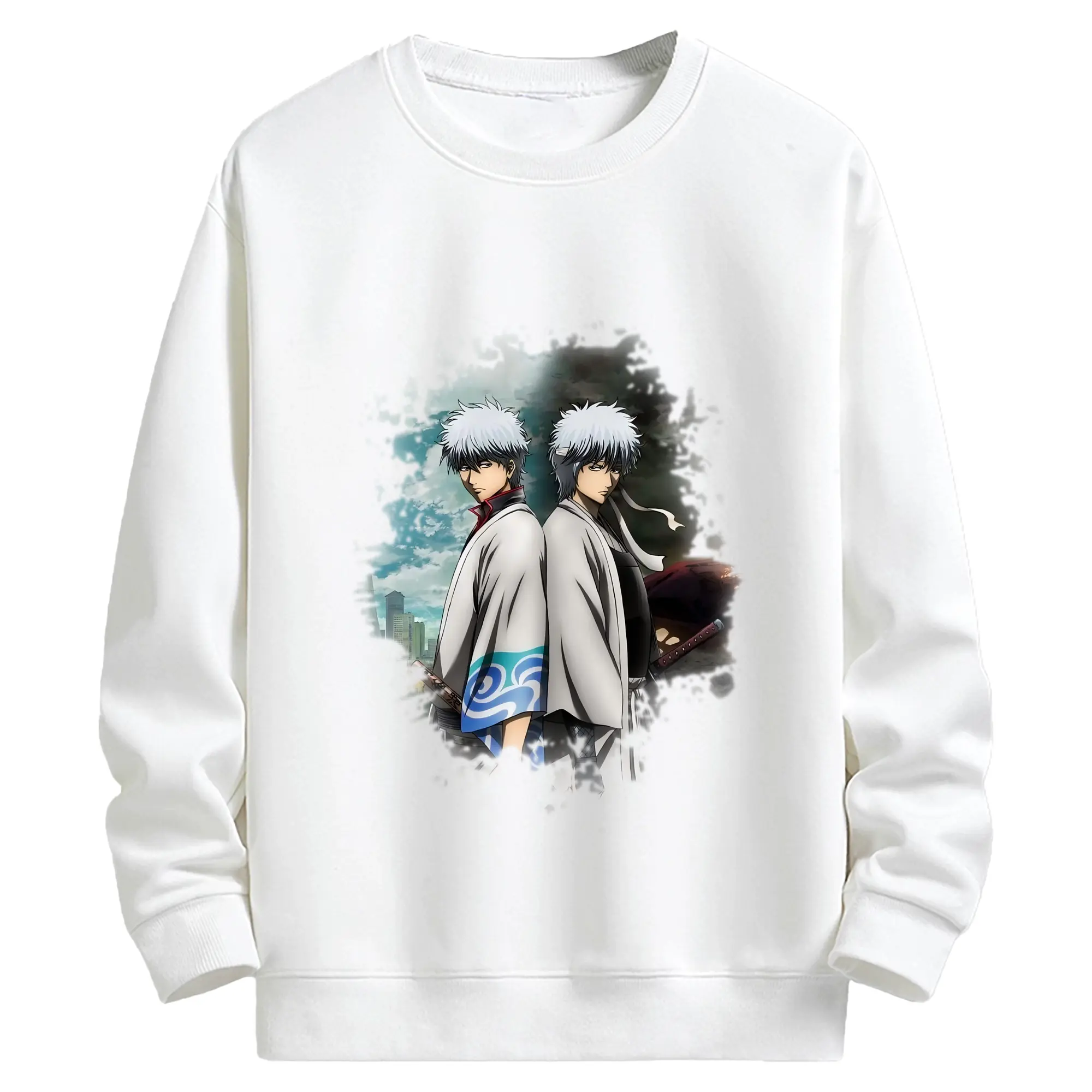 銀魂 グッズ 坂田 銀時 - キッズ クルーネックスウェットシャツ ・ フロントプリント ・ 綿80％ ポリエステル20％ ・ 快適 通学 スポーツ 日常使い お散歩用