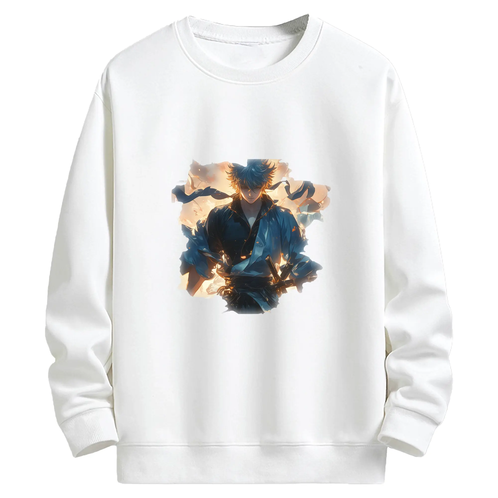 銀魂 グッズ 坂田 銀時 - キッズ クルーネックスウェットシャツ ・ フロントプリント ・ 綿80％ ポリエステル20％ ・ 快適 通学 スポーツ 日常使い お散歩用