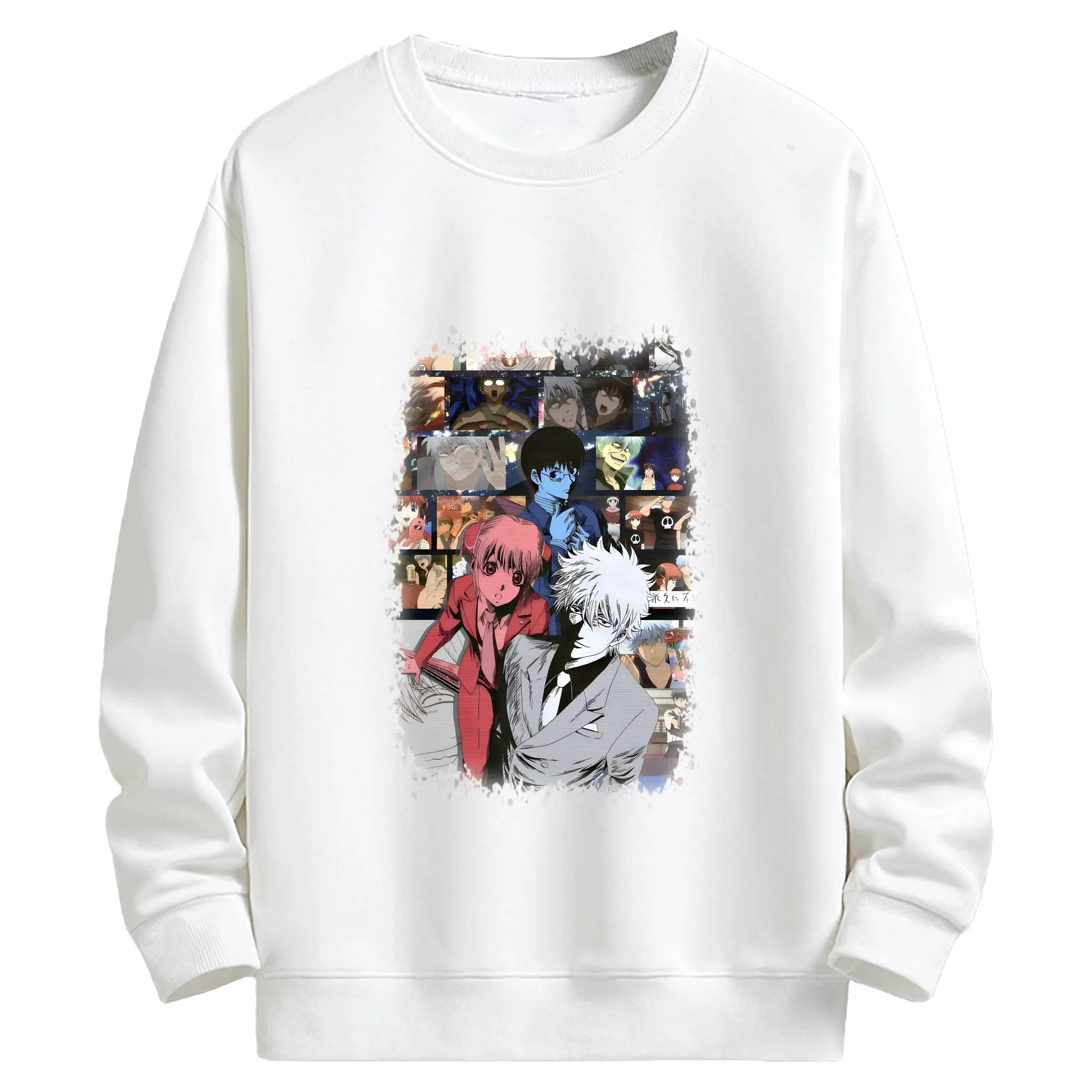 銀魂 グッズ 坂田 銀時 - キッズ クルーネックスウェットシャツ ・ フロントプリント ・ 綿80％ ポリエステル20％ ・ 快適 通学 スポーツ 日常使い お散歩用