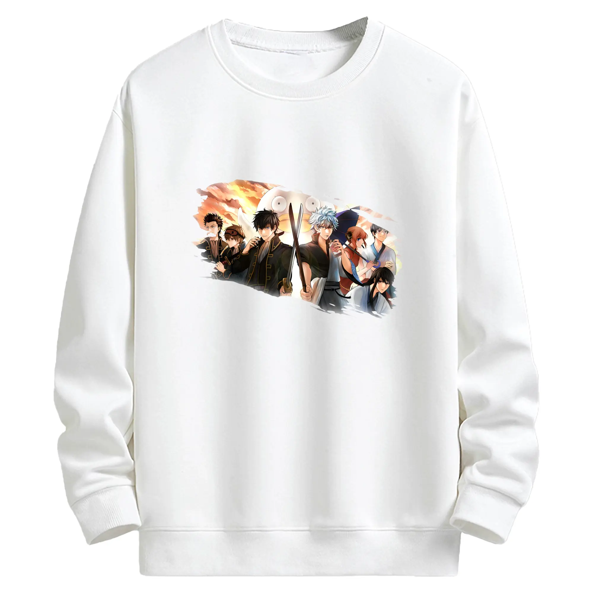 銀魂 グッズ 坂田 銀時 - キッズ クルーネックスウェットシャツ ・ フロントプリント ・ 綿80％ ポリエステル20％ ・ 快適 通学 スポーツ 日常使い お散歩用