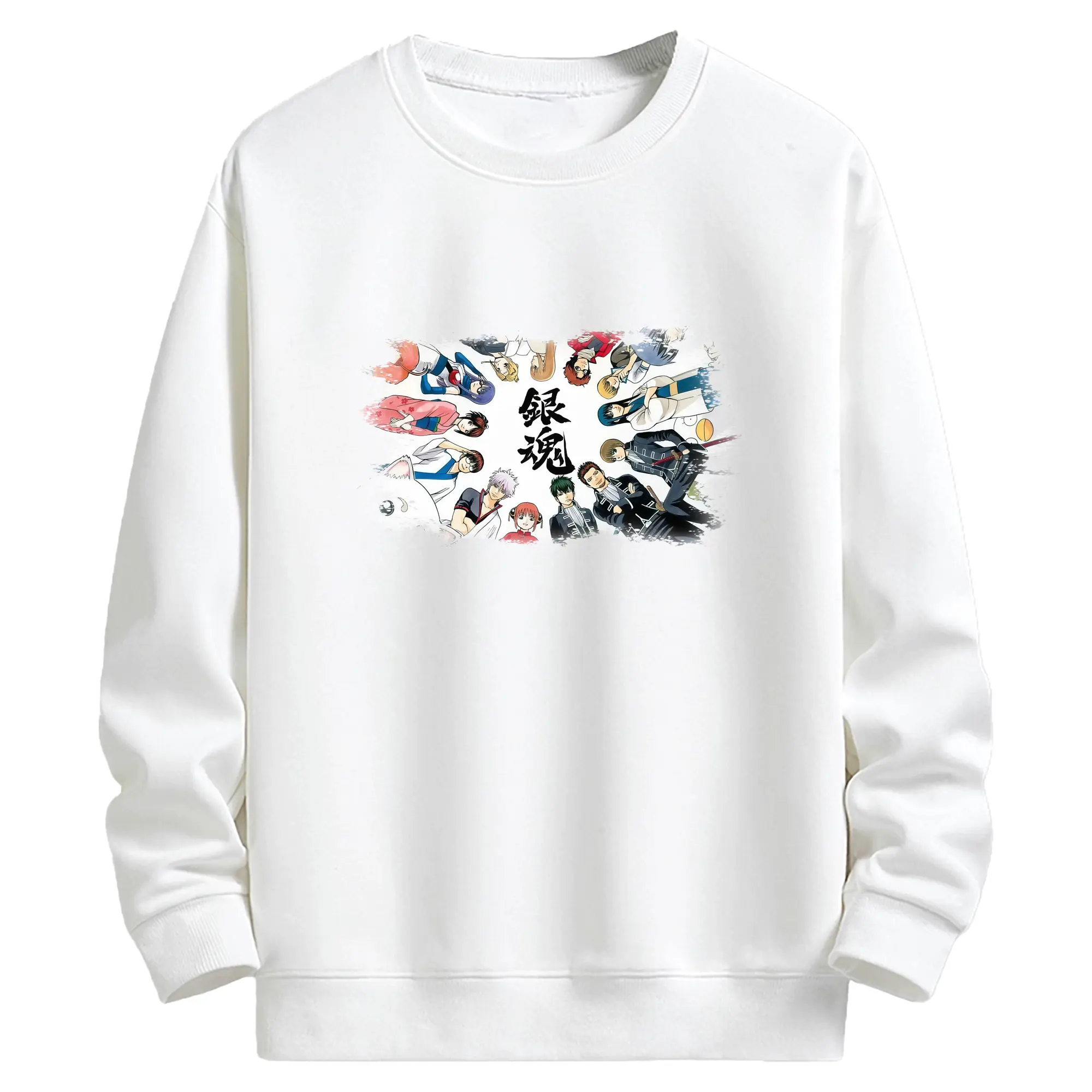 銀魂 グッズ 坂田 銀時 - キッズ クルーネックスウェットシャツ ・ フロントプリント ・ 綿80％ ポリエステル20％ ・ 快適 通学 スポーツ 日常使い お散歩用