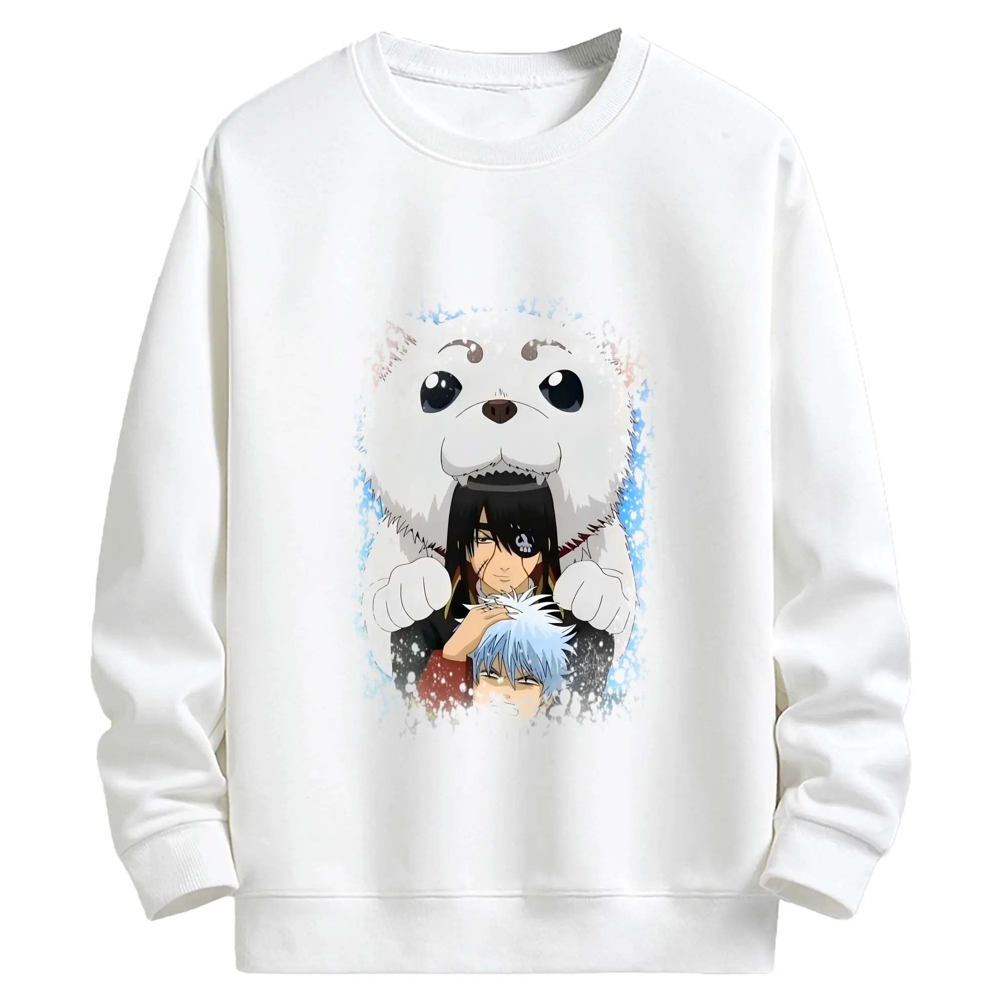 銀魂 グッズ 坂田 銀時 - キッズ クルーネックスウェットシャツ ・ フロントプリント ・ 綿80％ ポリエステル20％ ・ 快適 通学 スポーツ 日常使い お散歩用