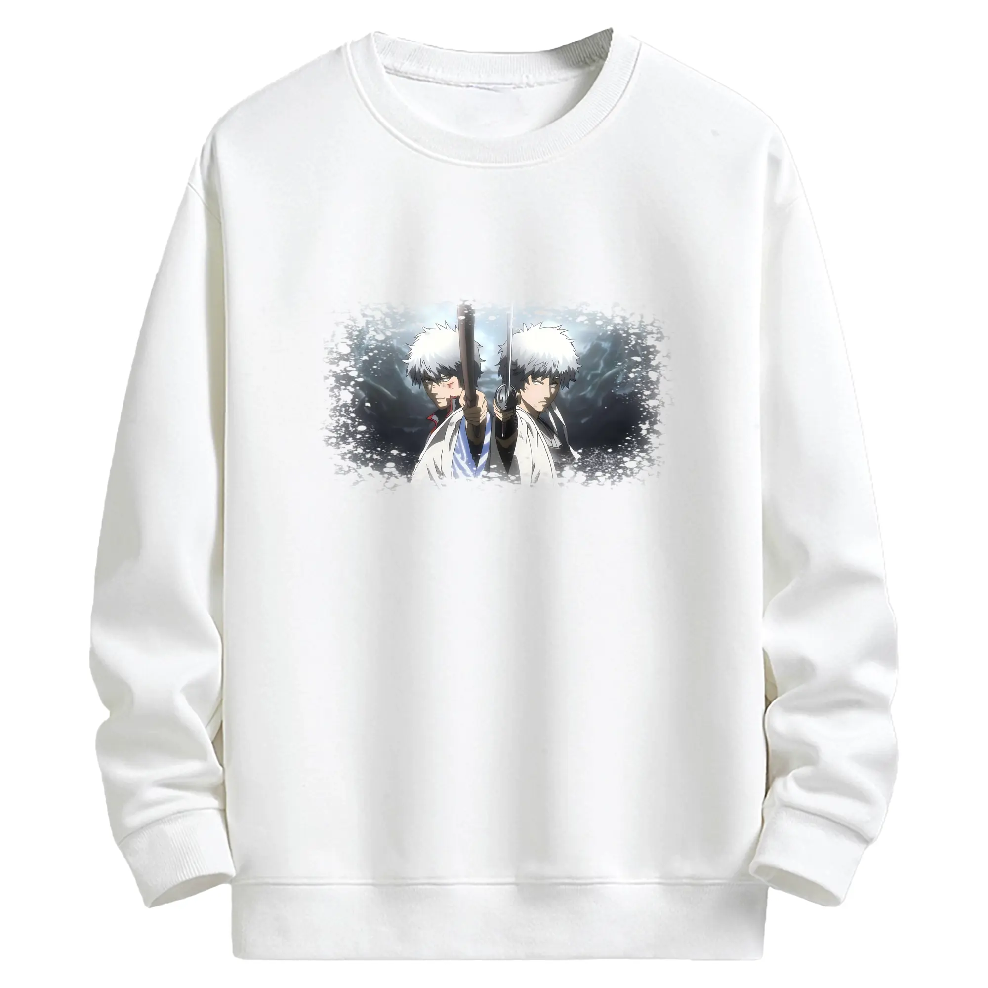 銀魂 グッズ 坂田 銀時 - キッズ クルーネックスウェットシャツ ・ フロントプリント ・ 綿80％ ポリエステル20％ ・ 快適 通学 スポーツ 日常使い お散歩用