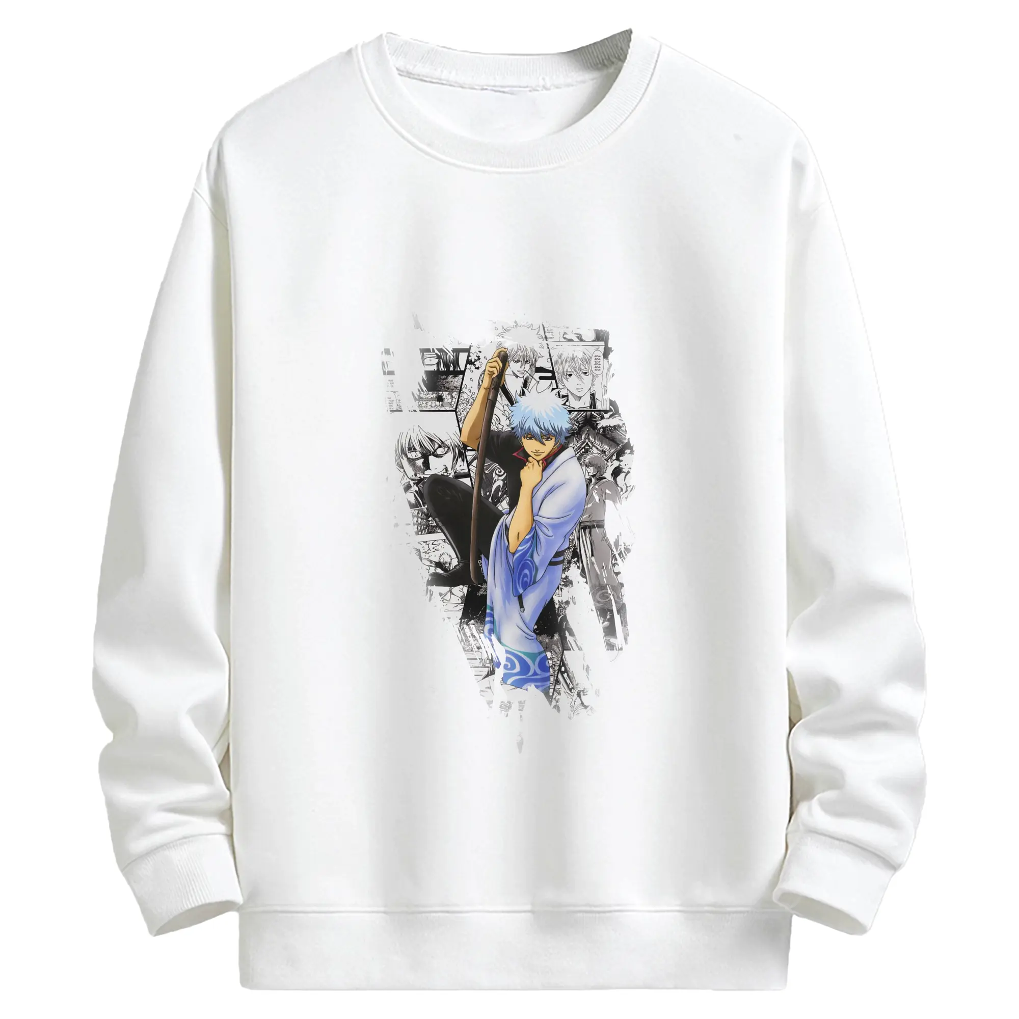 銀魂 グッズ 坂田 銀時 - キッズ クルーネックスウェットシャツ ・ フロントプリント ・ 綿80％ ポリエステル20％ ・ 快適 通学 スポーツ 日常使い お散歩用