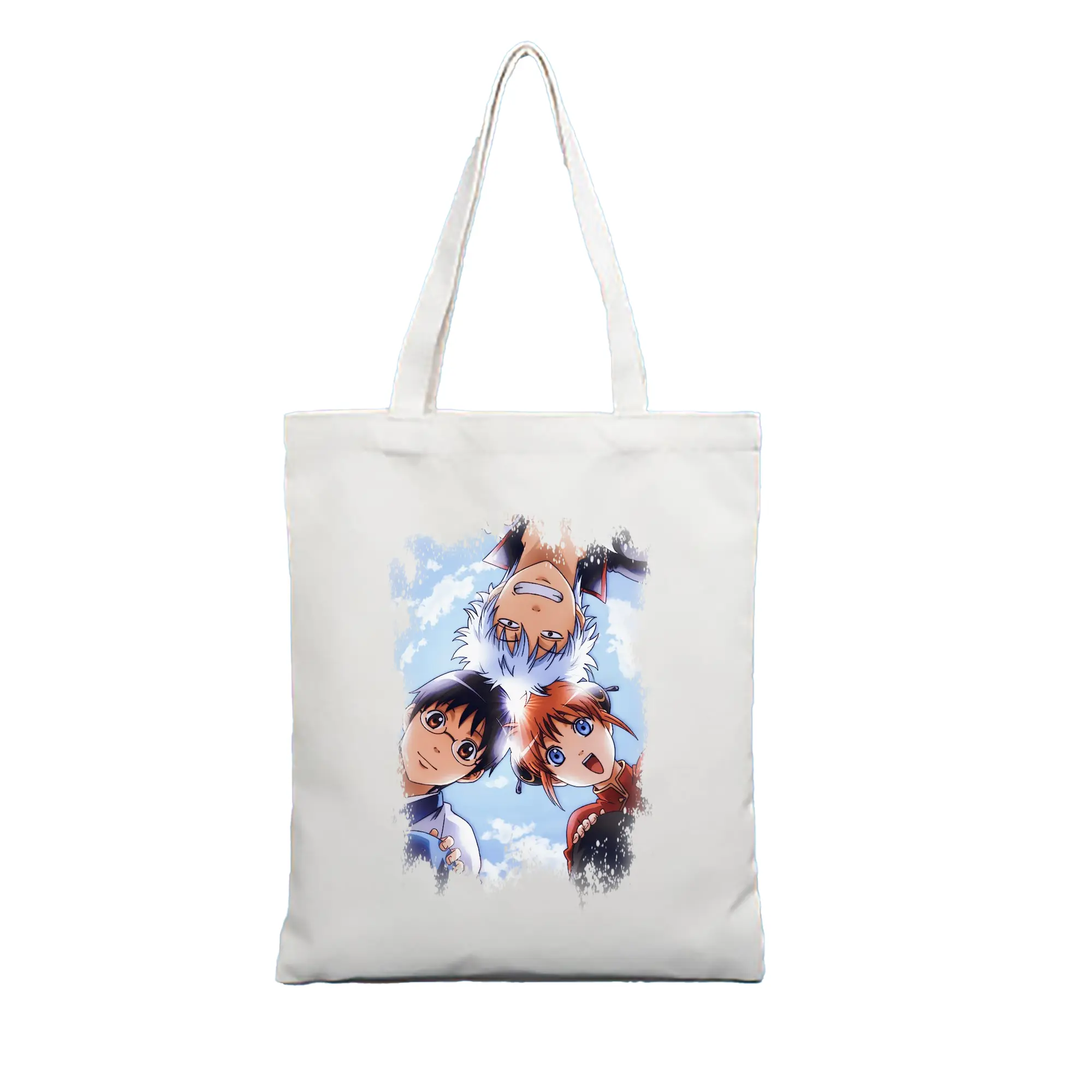 銀魂 グッズ 坂田 銀時 - 縦型キャンバス手提げバッグ（トートバッグ） ・ キャンバス素材 ・ ショッピング用 ・ 軽量 丈夫 お手入れ簡単