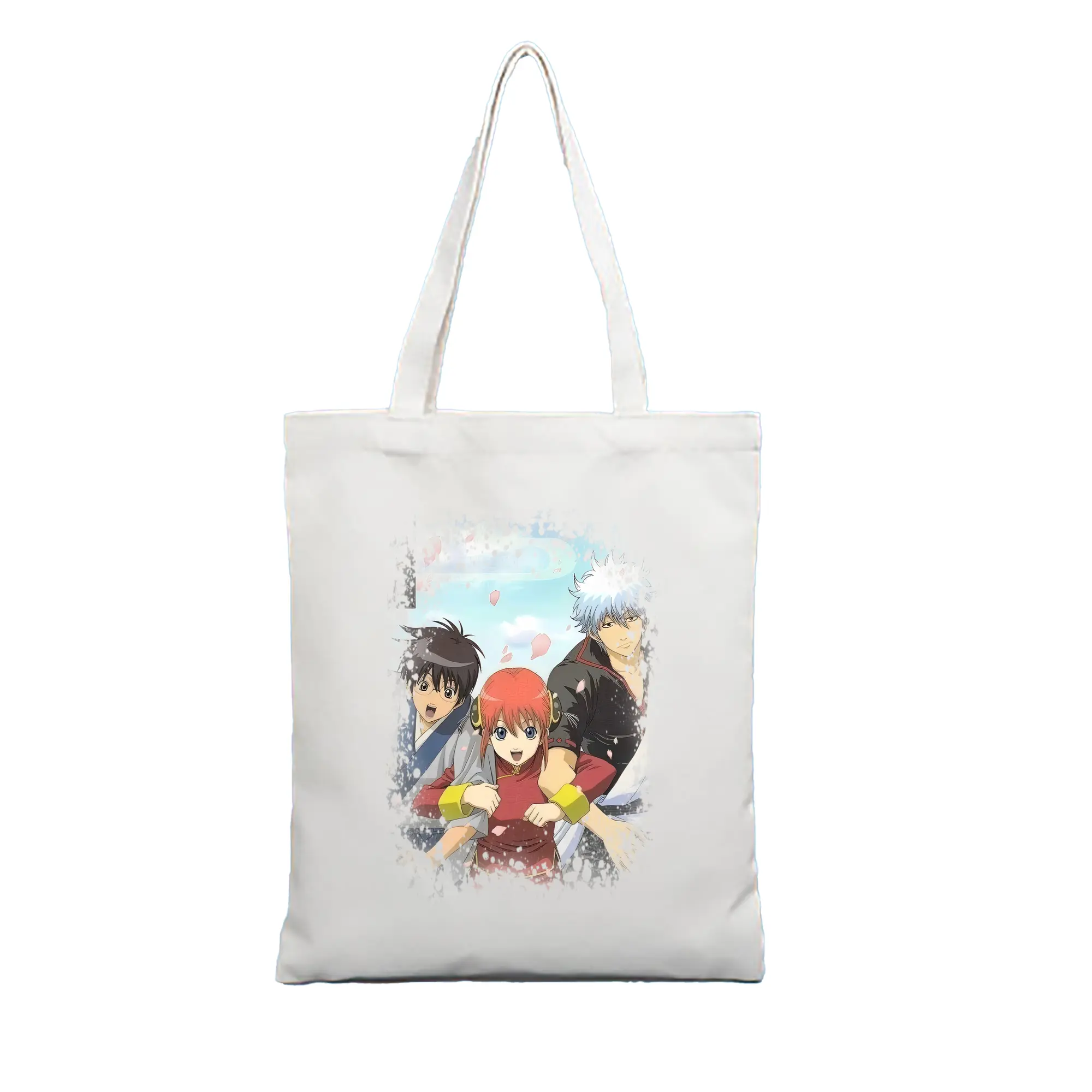 銀魂 グッズ 坂田 銀時 - 縦型キャンバス手提げバッグ（トートバッグ） ・ キャンバス素材 ・ ショッピング用 ・ 軽量 丈夫 お手入れ簡単