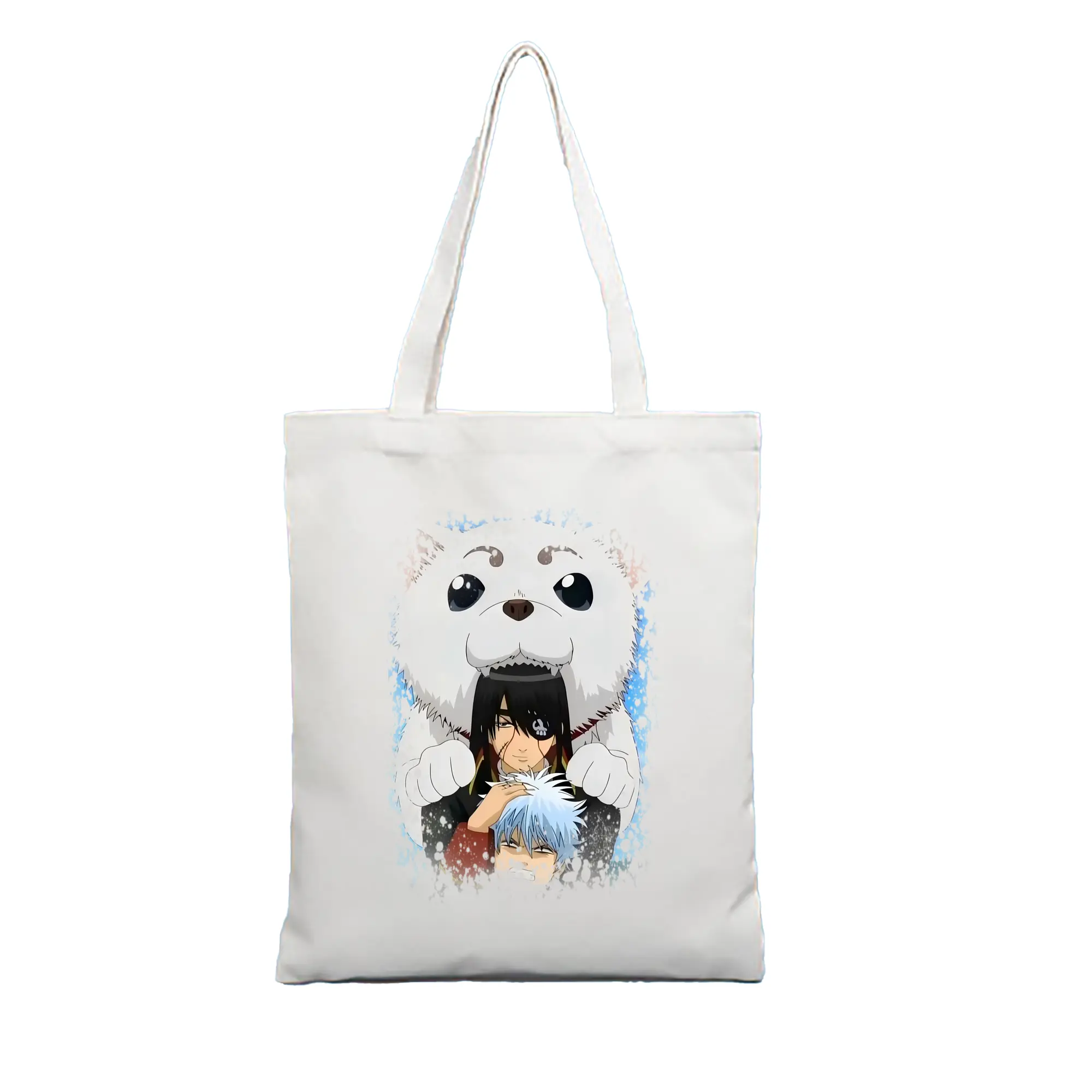 銀魂 グッズ 坂田 銀時 - 縦型キャンバス手提げバッグ（トートバッグ） ・ キャンバス素材 ・ ショッピング用 ・ 軽量 丈夫 お手入れ簡単