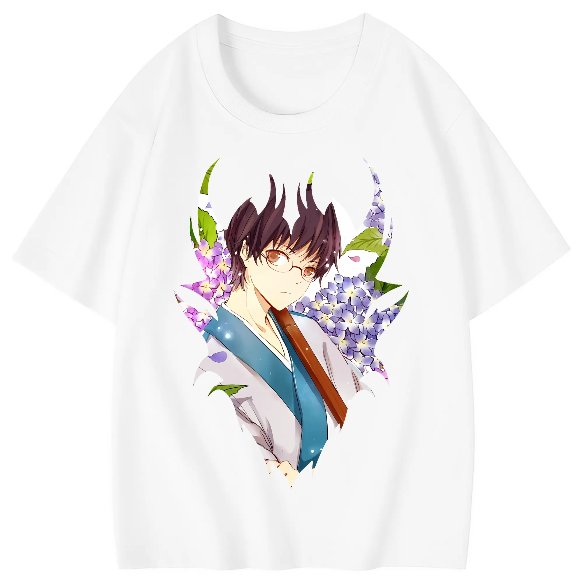 銀魂 グッズ 志村 新八 - 綿100％ キッズTシャツ ・ フロントプリント ・ 快適 通気性 ・ スポーツ カジュアル 散歩用